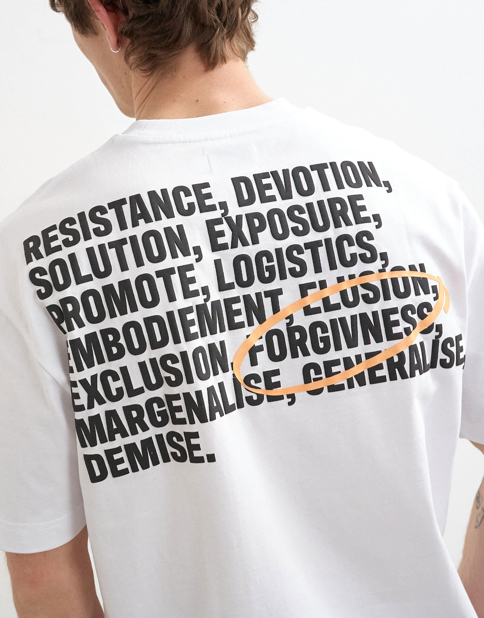 Topman relaxed fit t-shirt with front and back forgiveness print in black