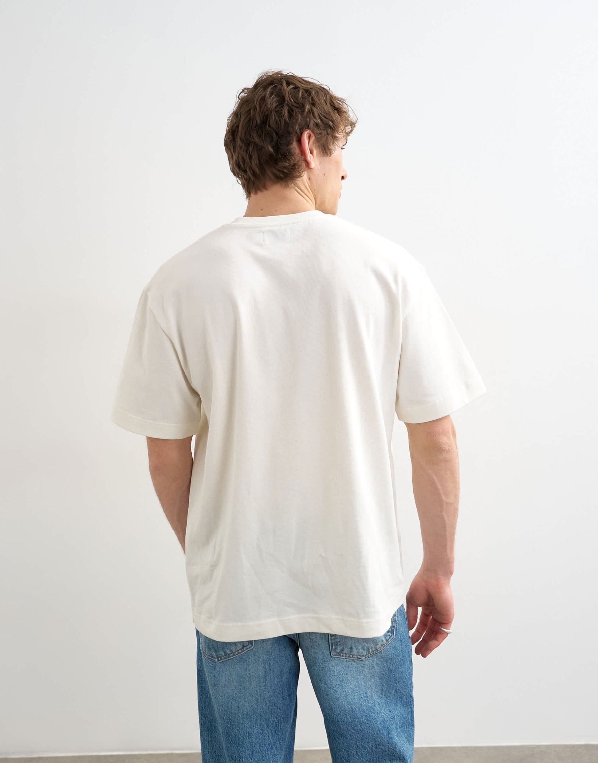 Topman relaxed fit t-shirt with things are looking up embroidery in ecru