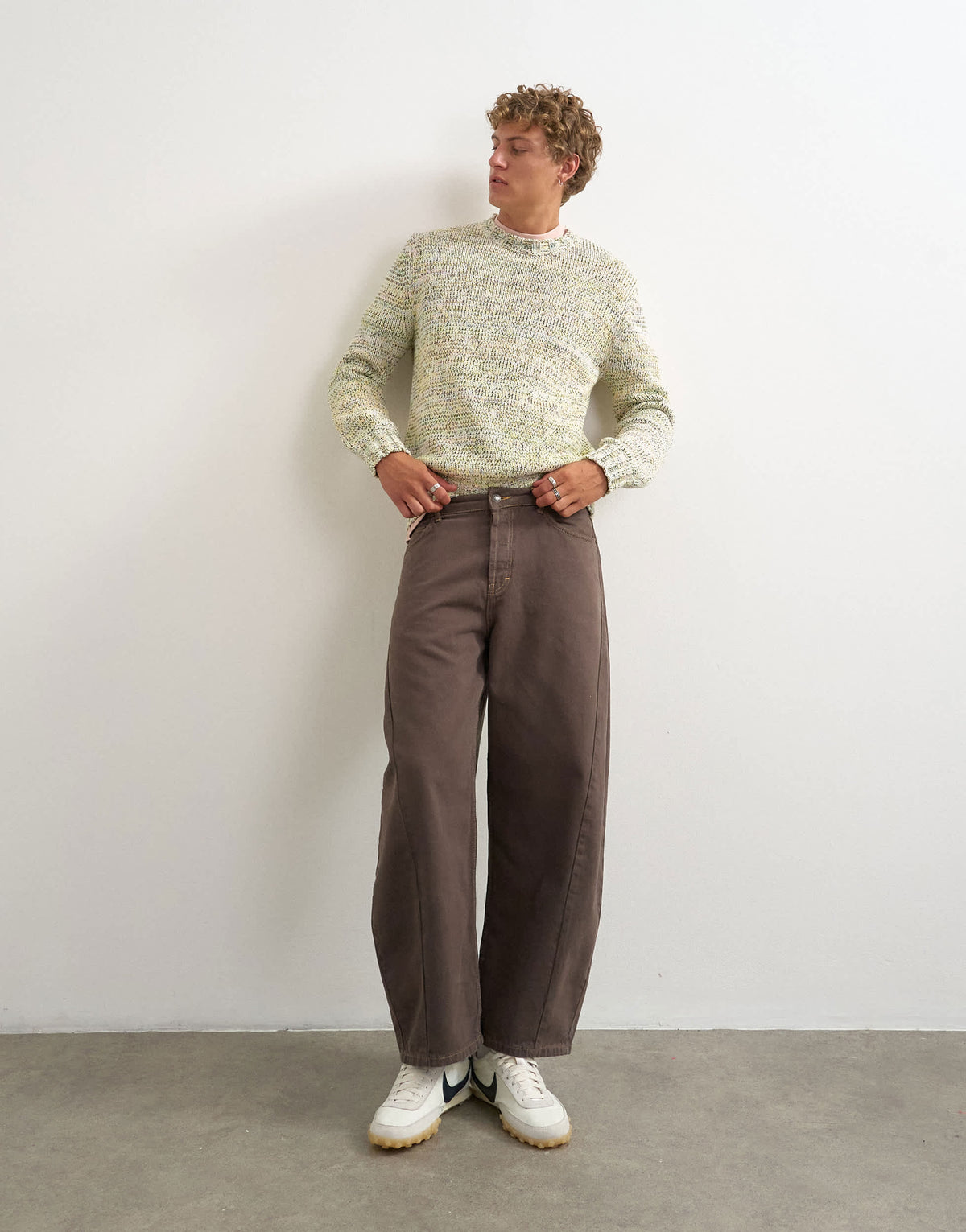 Topman relaxed crop fit twist knit jumper in pastel