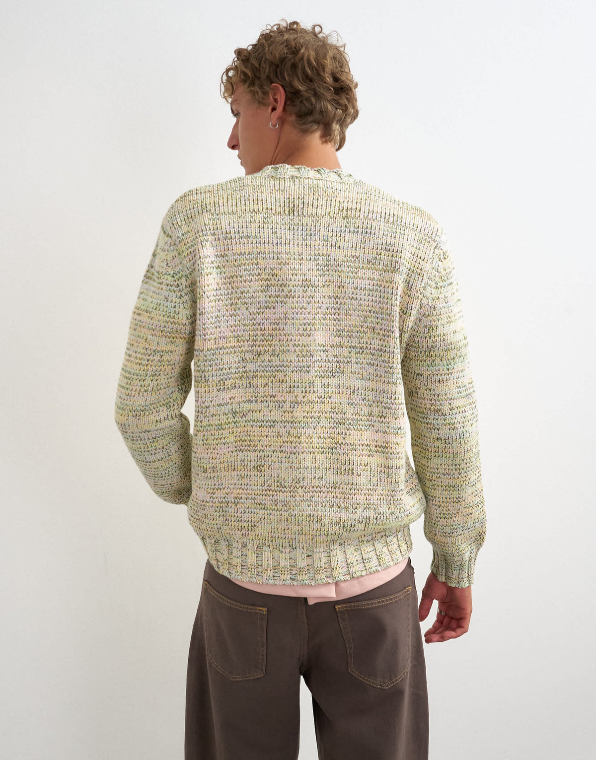 Topman relaxed crop fit twist knit jumper in pastel
