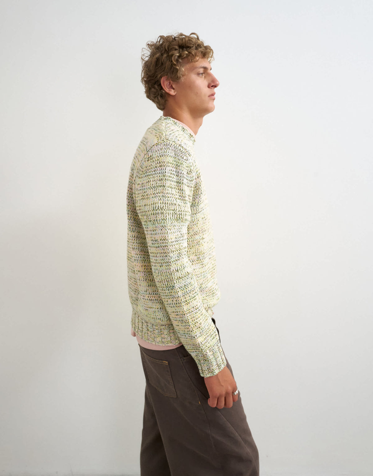 Topman relaxed crop fit twist knit jumper in pastel