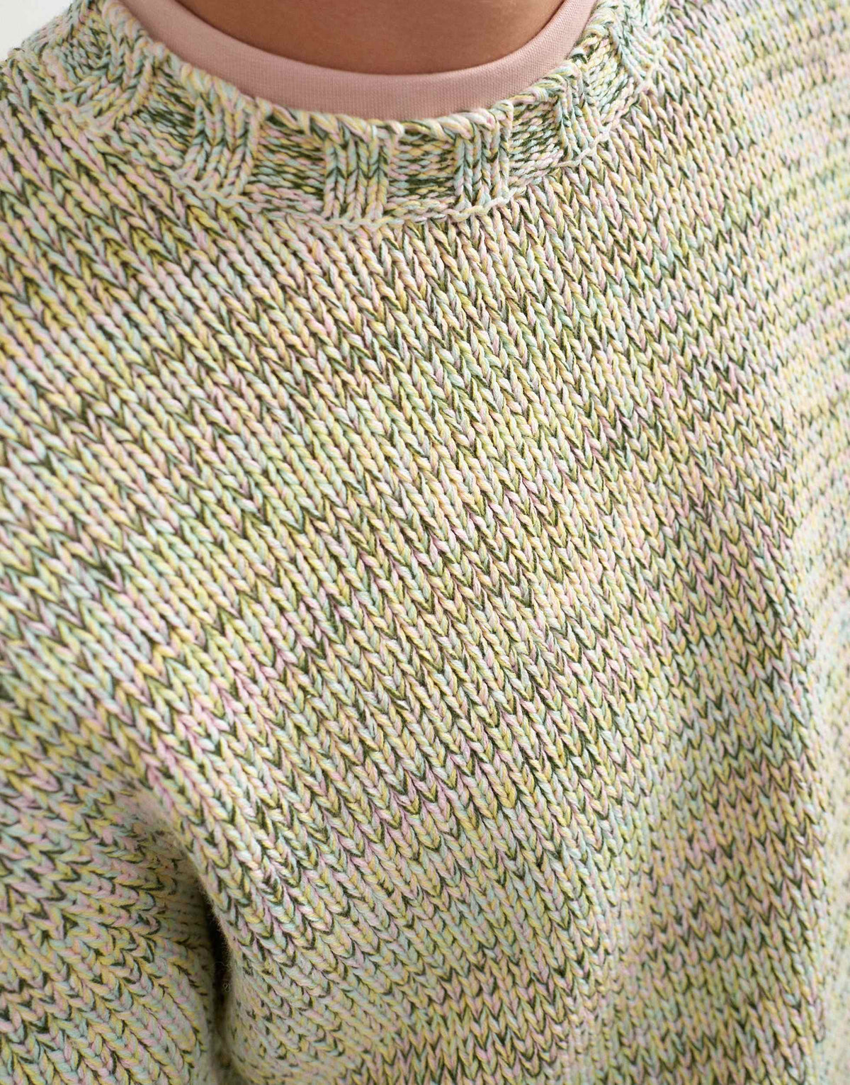 Topman relaxed crop fit twist knit jumper in pastel