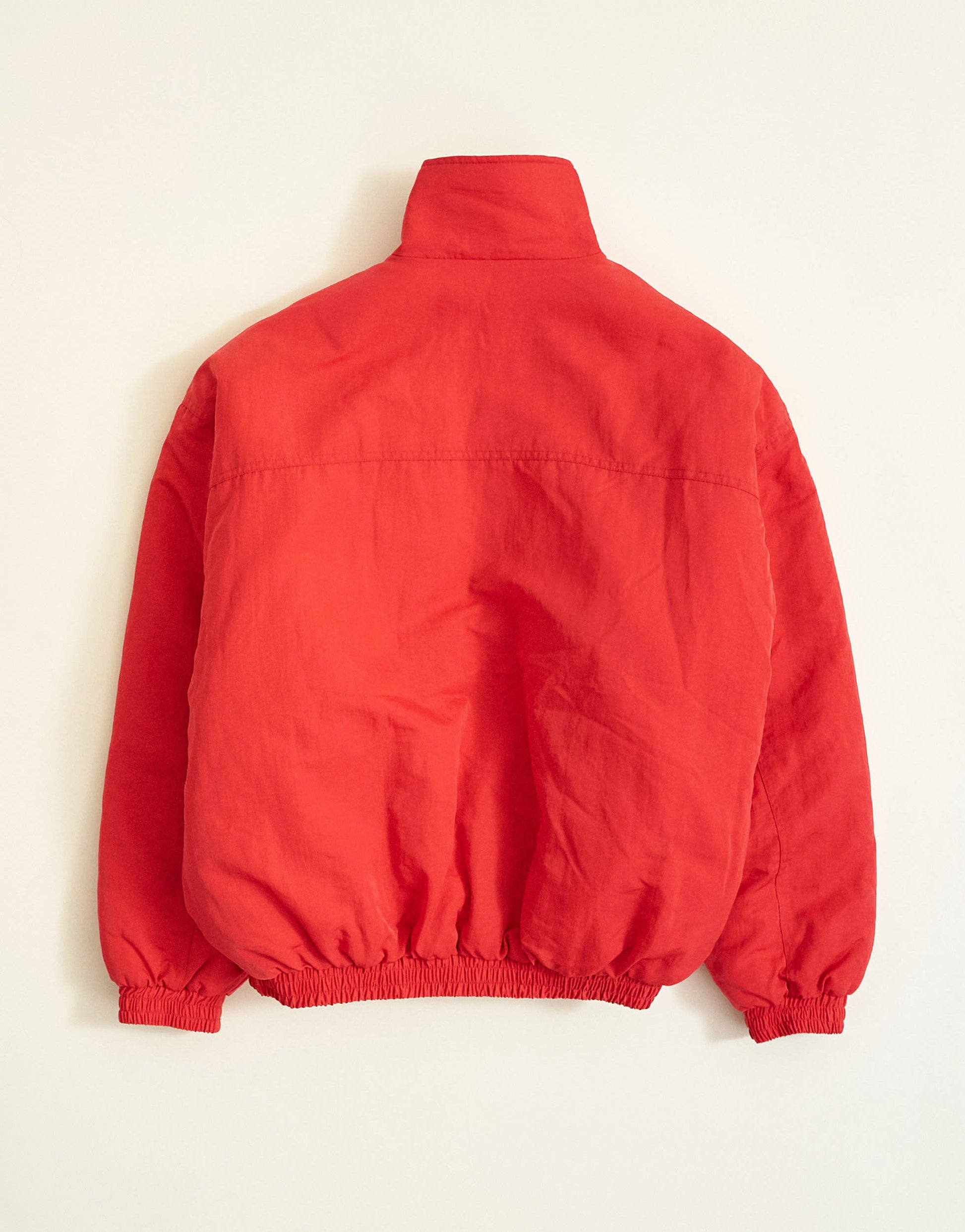 Topman oversized fit twill nylon funnel neck bomber jacket in red