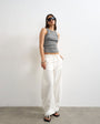 Topshop pull on barrel jean in bone