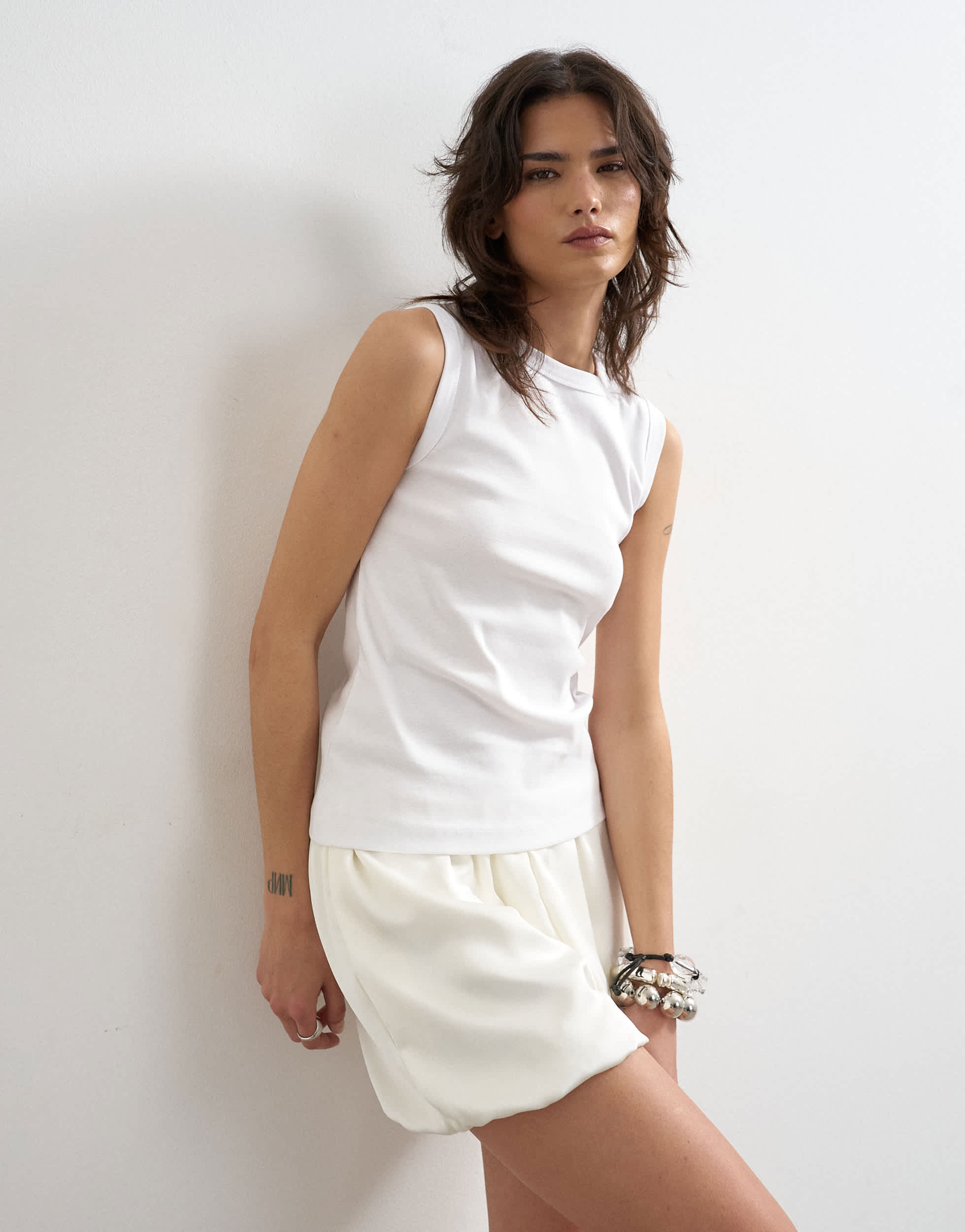 Topshop slim tank in white