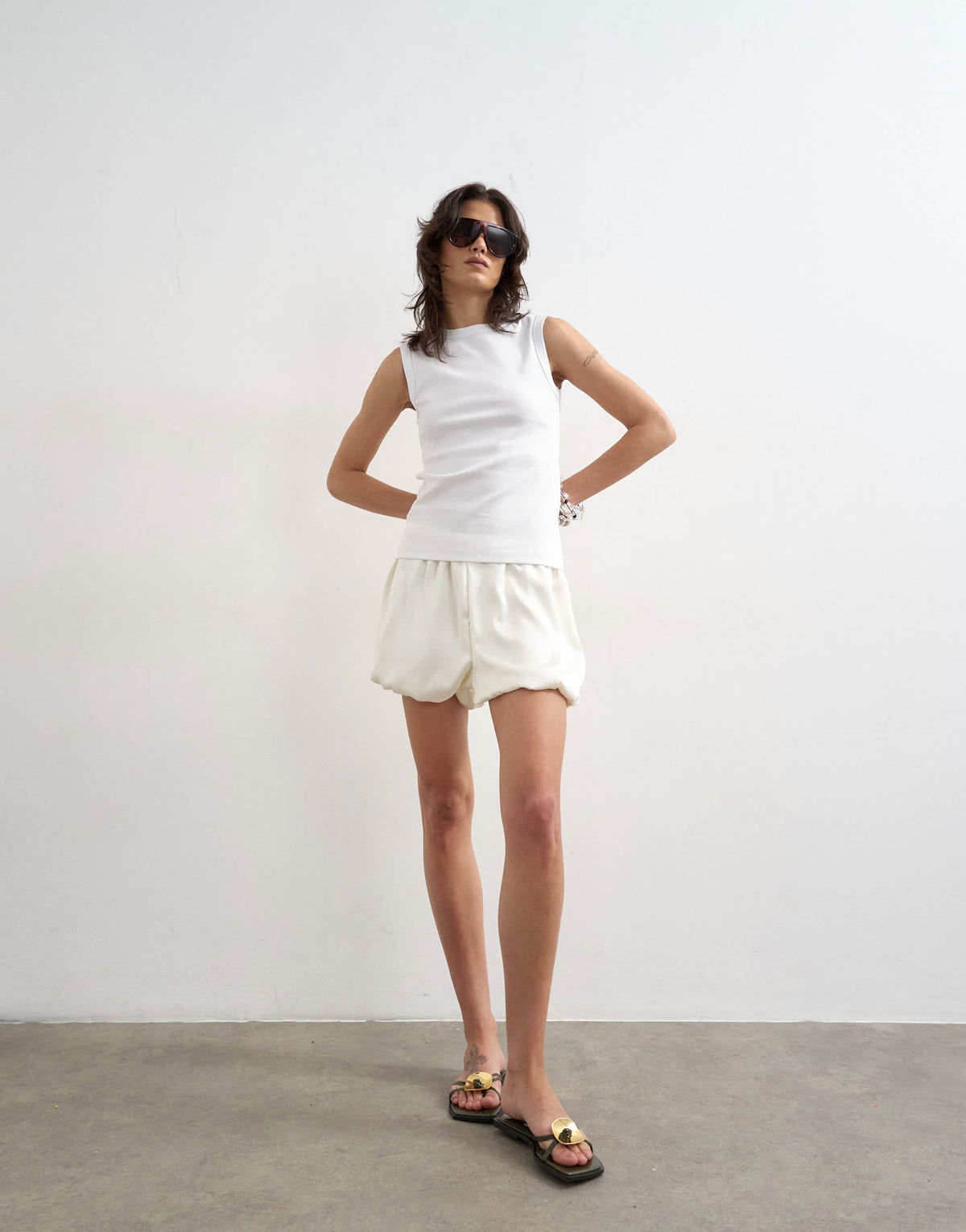 Topshop slim tank in white