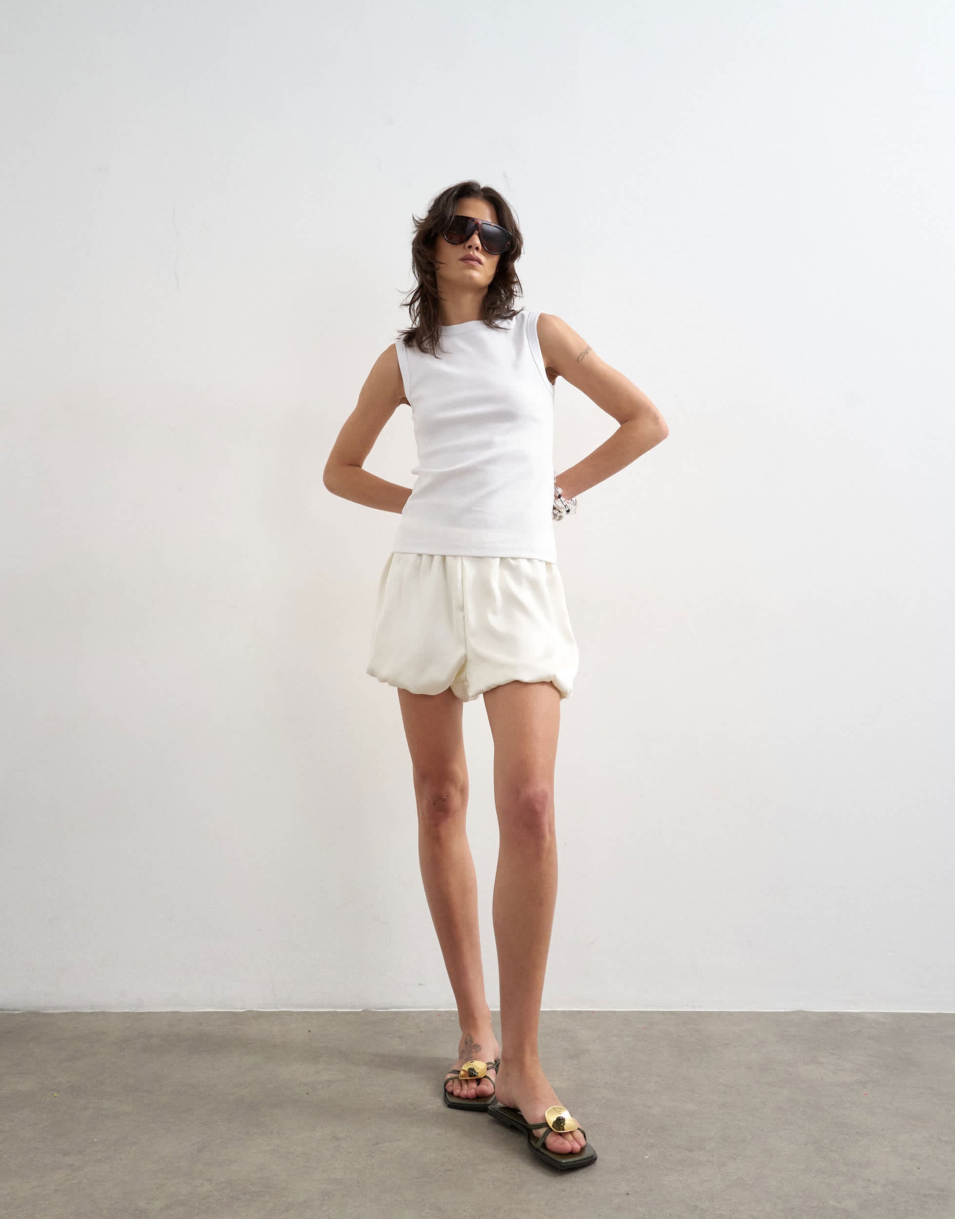 Topshop slim tank in white