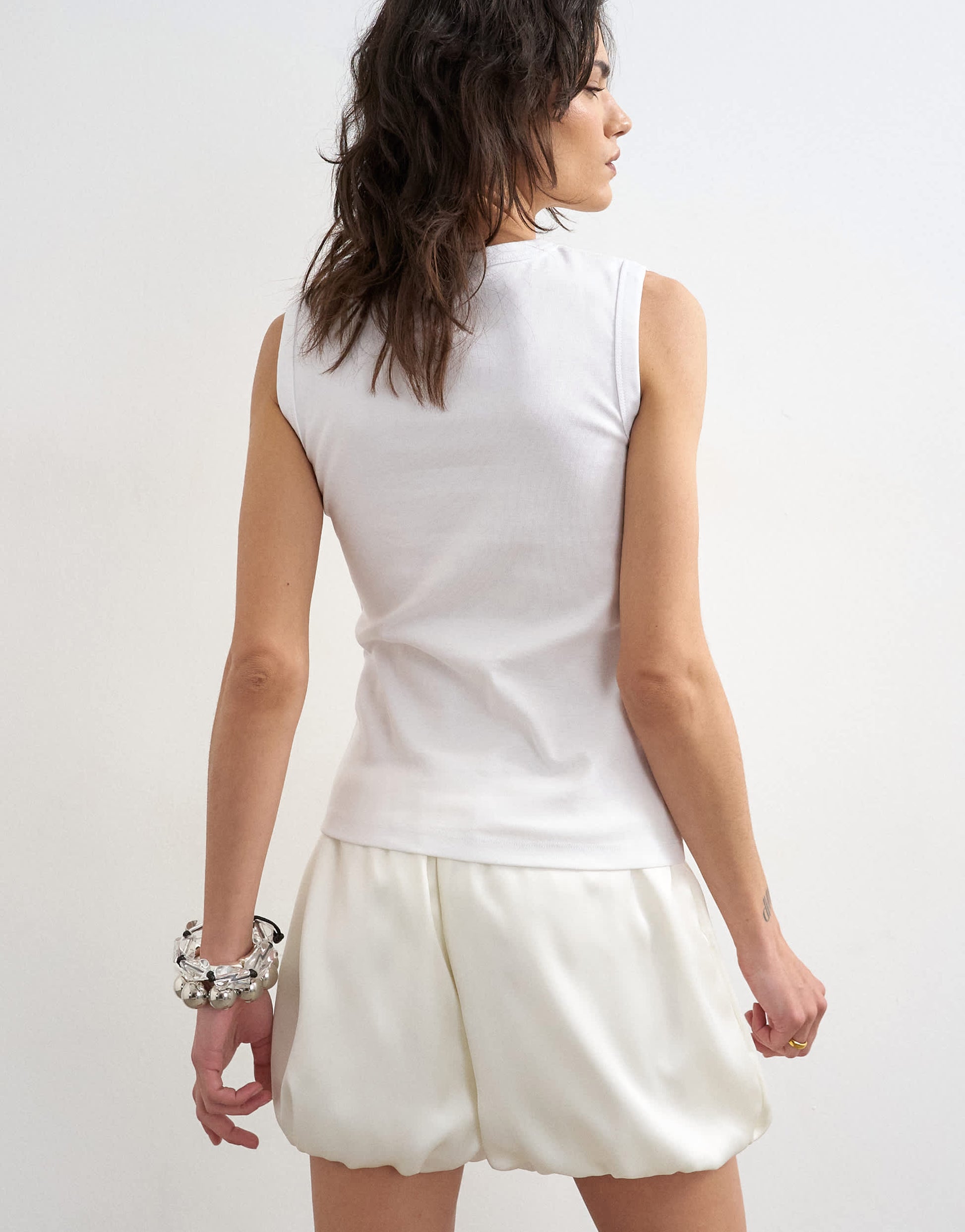 Topshop slim tank in white
