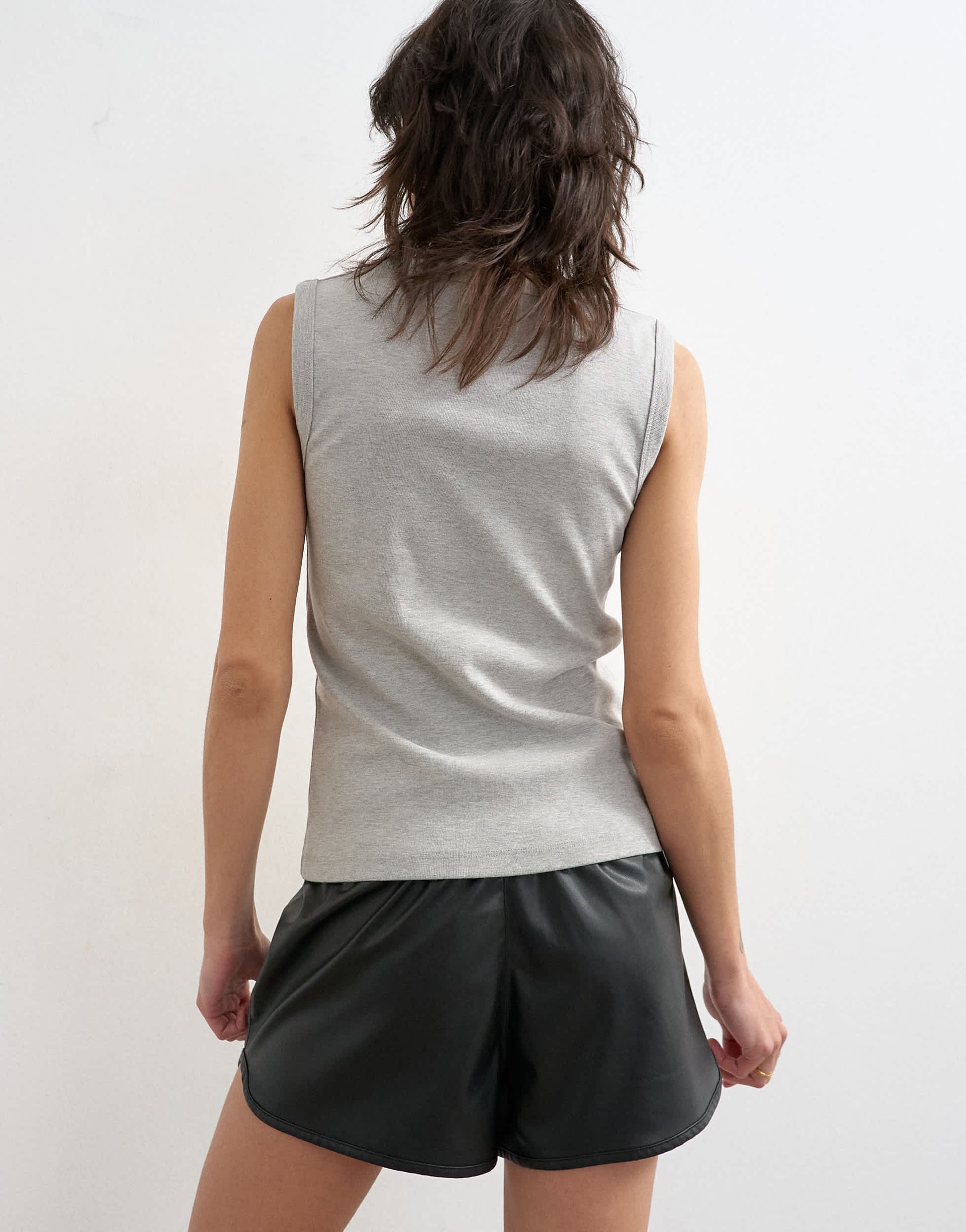 Topshop slim tank in grey marl