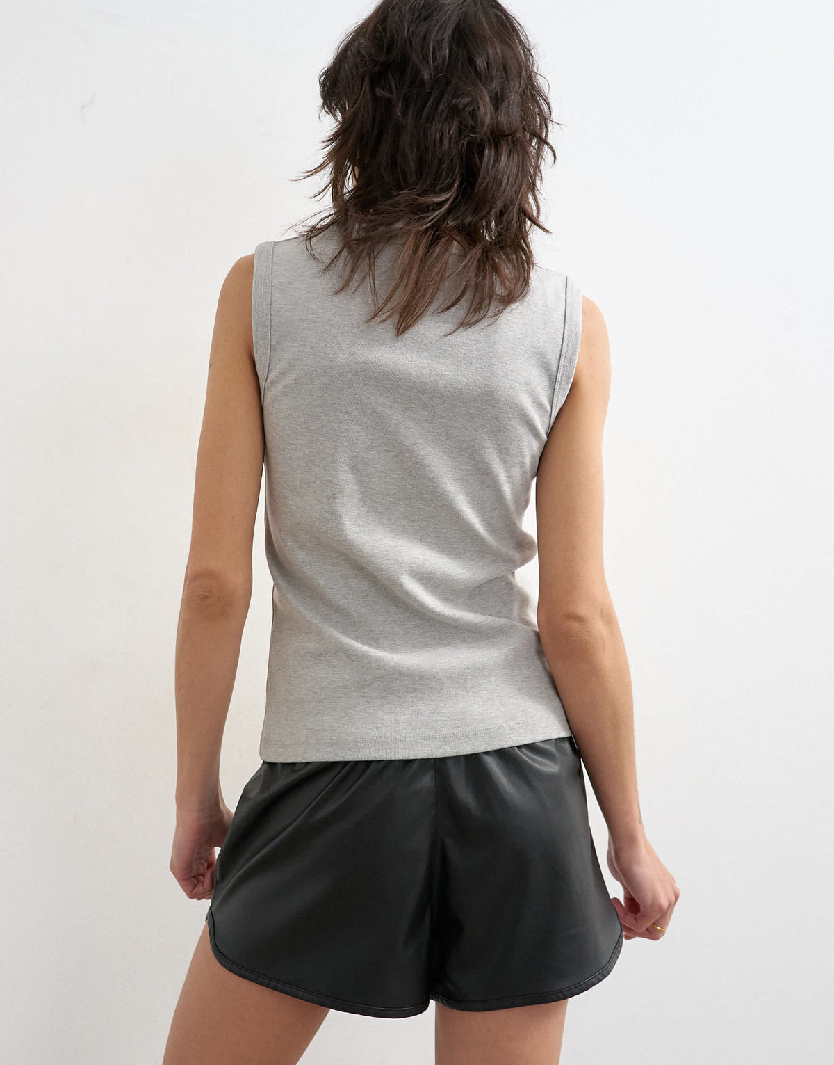 Topshop slim tank in grey marl