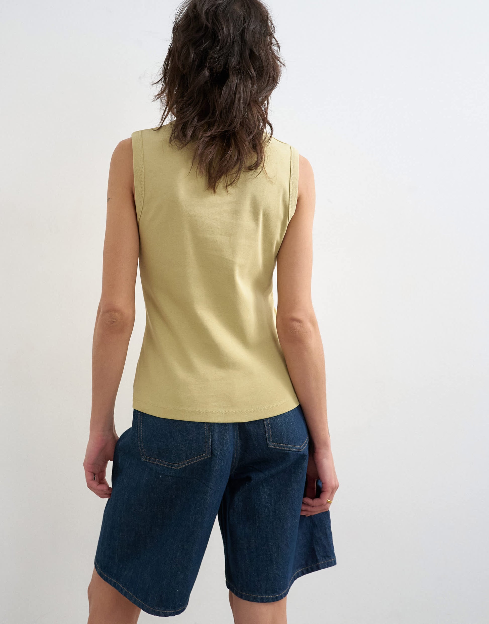 Topshop slim tank in soft lime