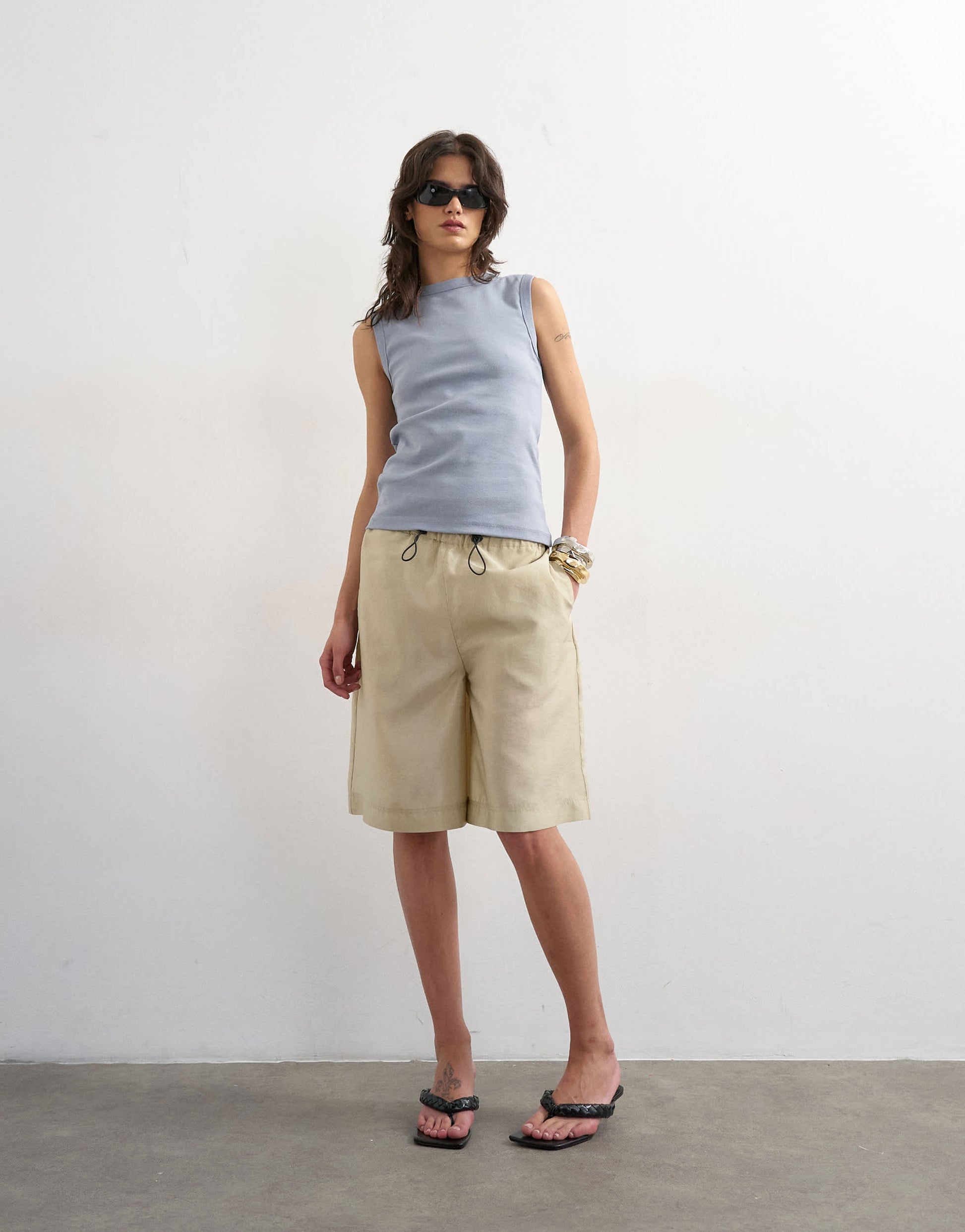 Topshop slim tank in dusty blue