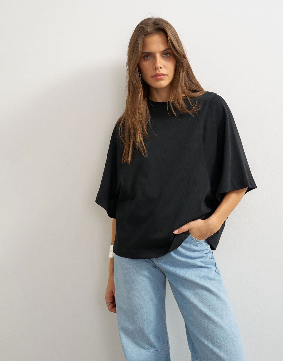Topshop batwing t-shirt in black