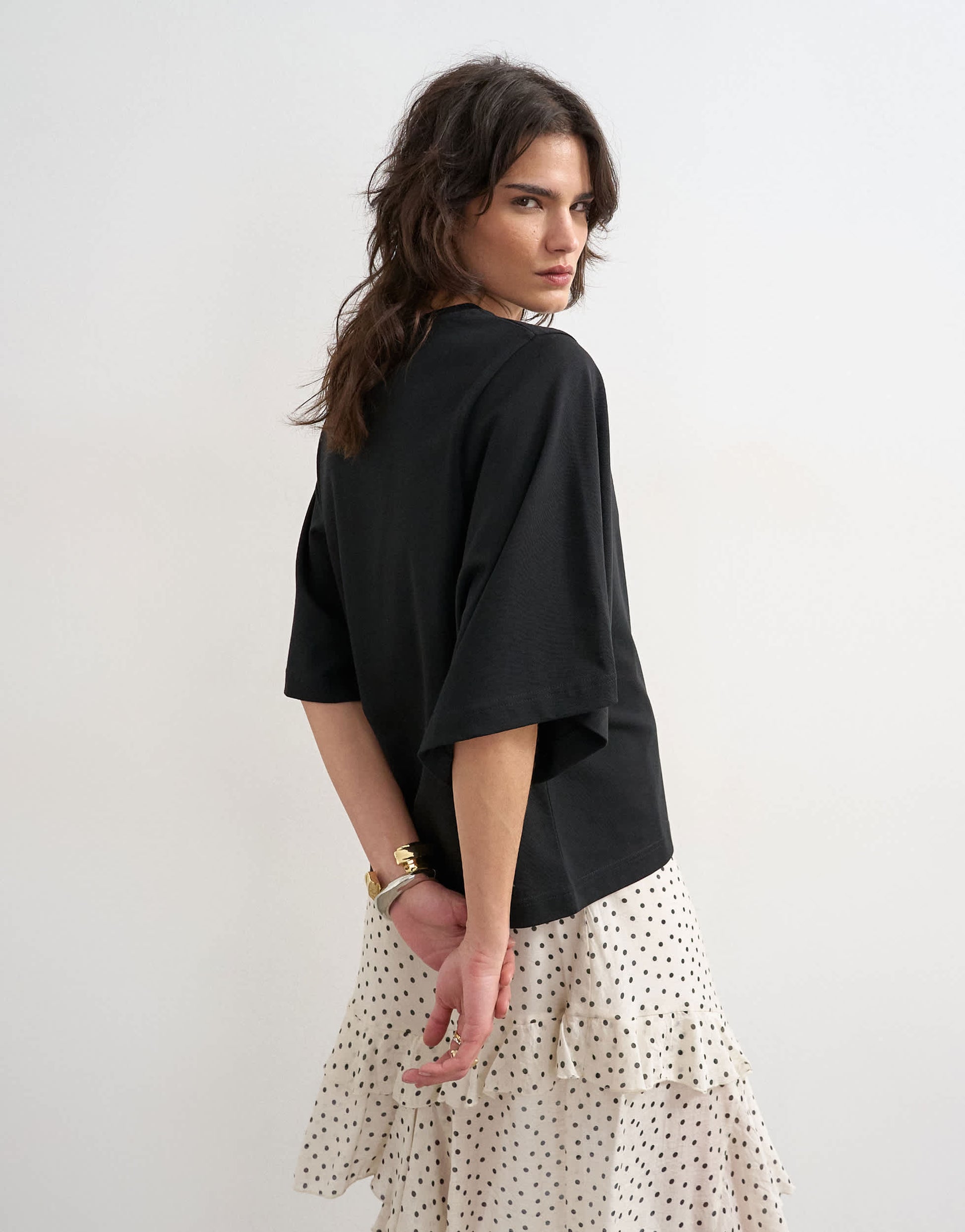Topshop batwing t-shirt in black