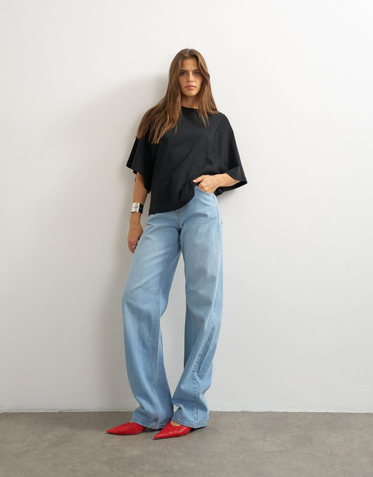 Topshop batwing t-shirt in black