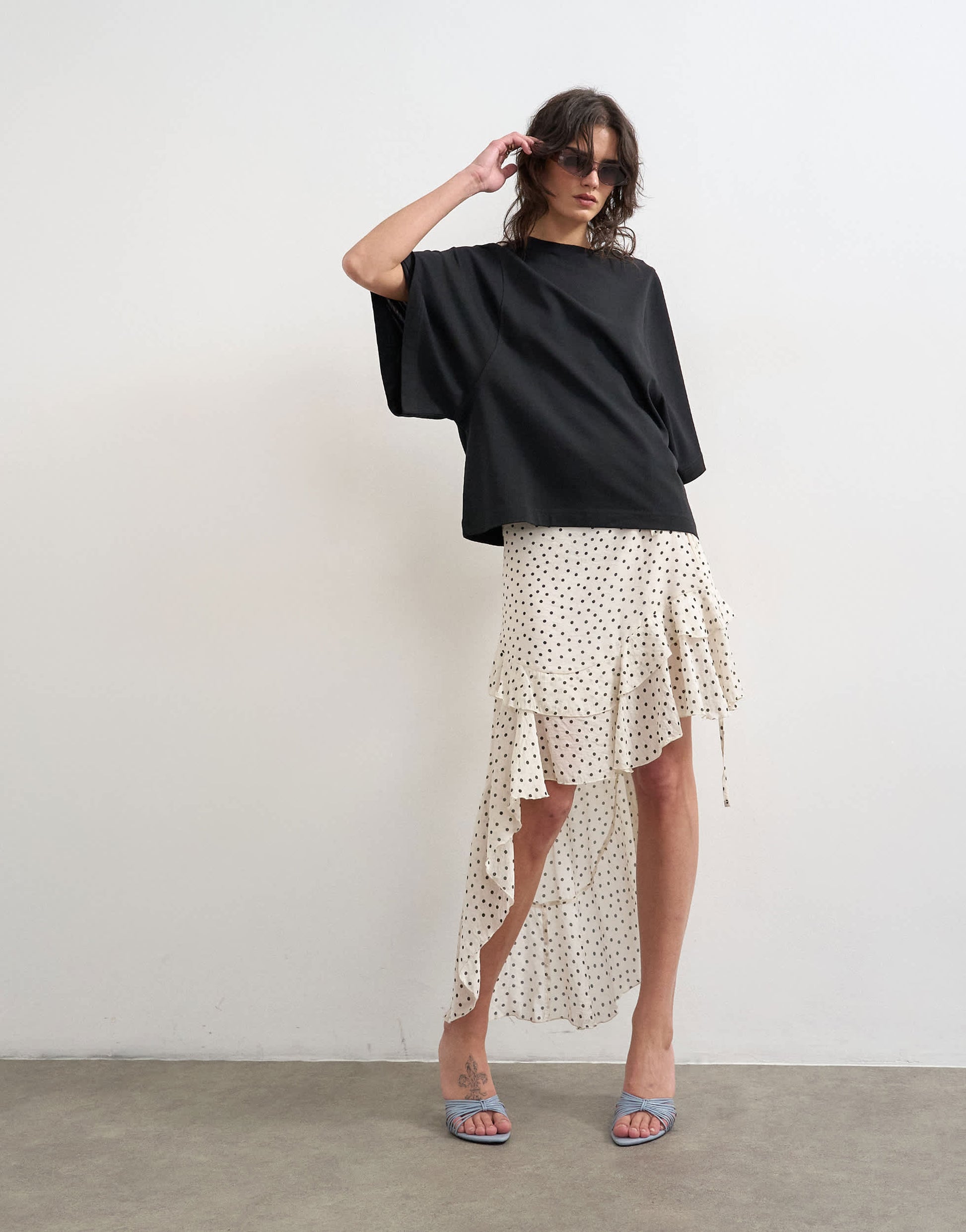 Topshop batwing t-shirt in black