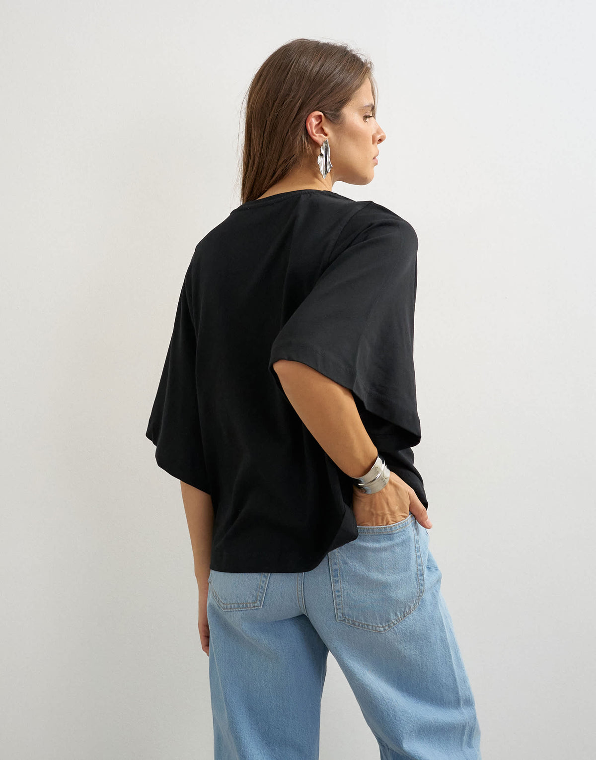 Topshop batwing t-shirt in black