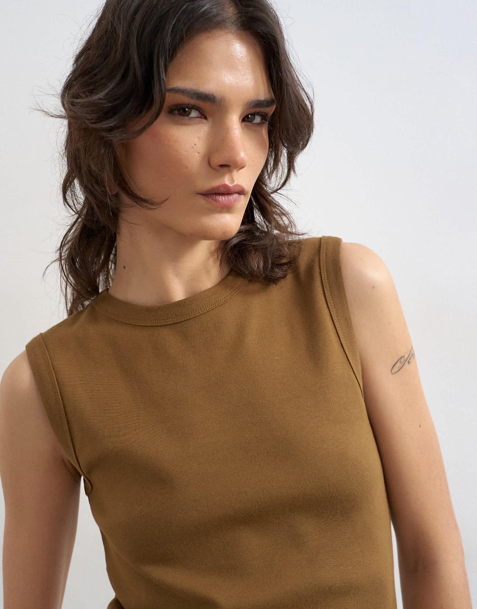Topshop slim tank in deep olive