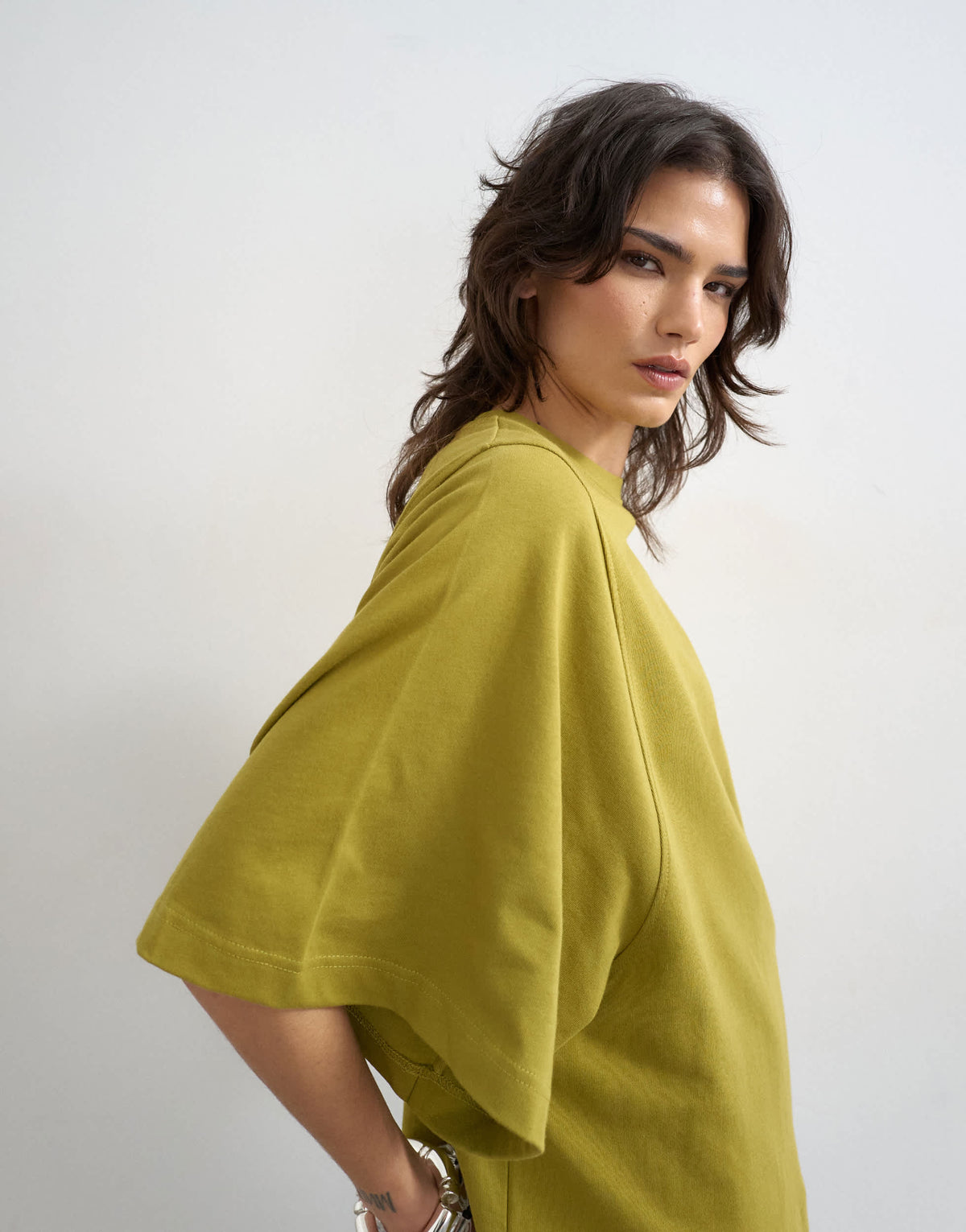 Topshop batwing t-shirt in green