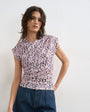 Topshop wrap front short sleeve top in multi