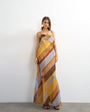 Topshop folded bust organza maxi dress in stripe