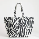 Topshop large canvas tote bag in zebra print