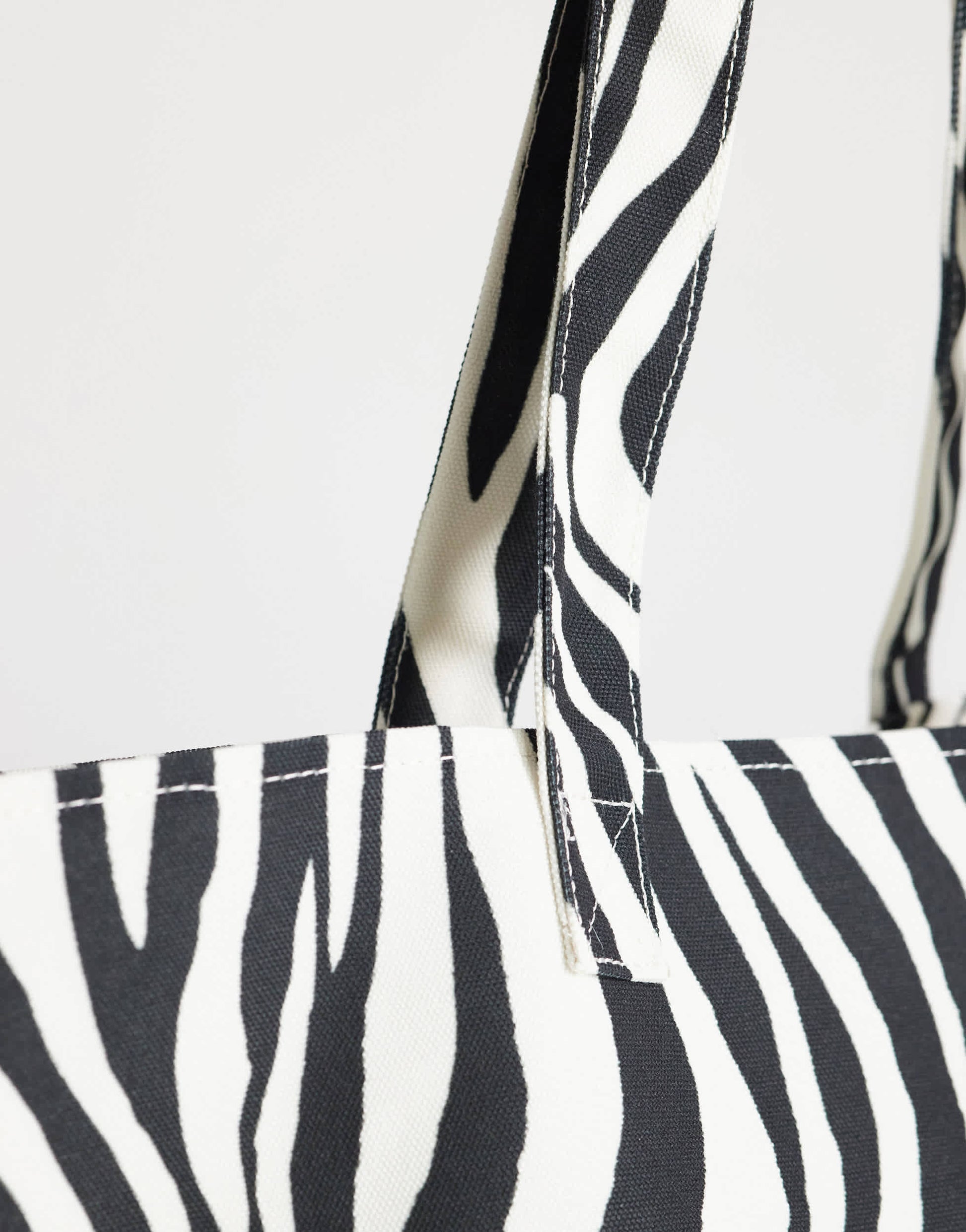 Topshop large canvas tote bag in zebra print