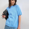 Topshop knitted half sleeve t-shirt in cornflower blue