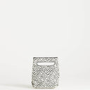 Topshop Stella hair on real leather small grab bag in dalmatian print