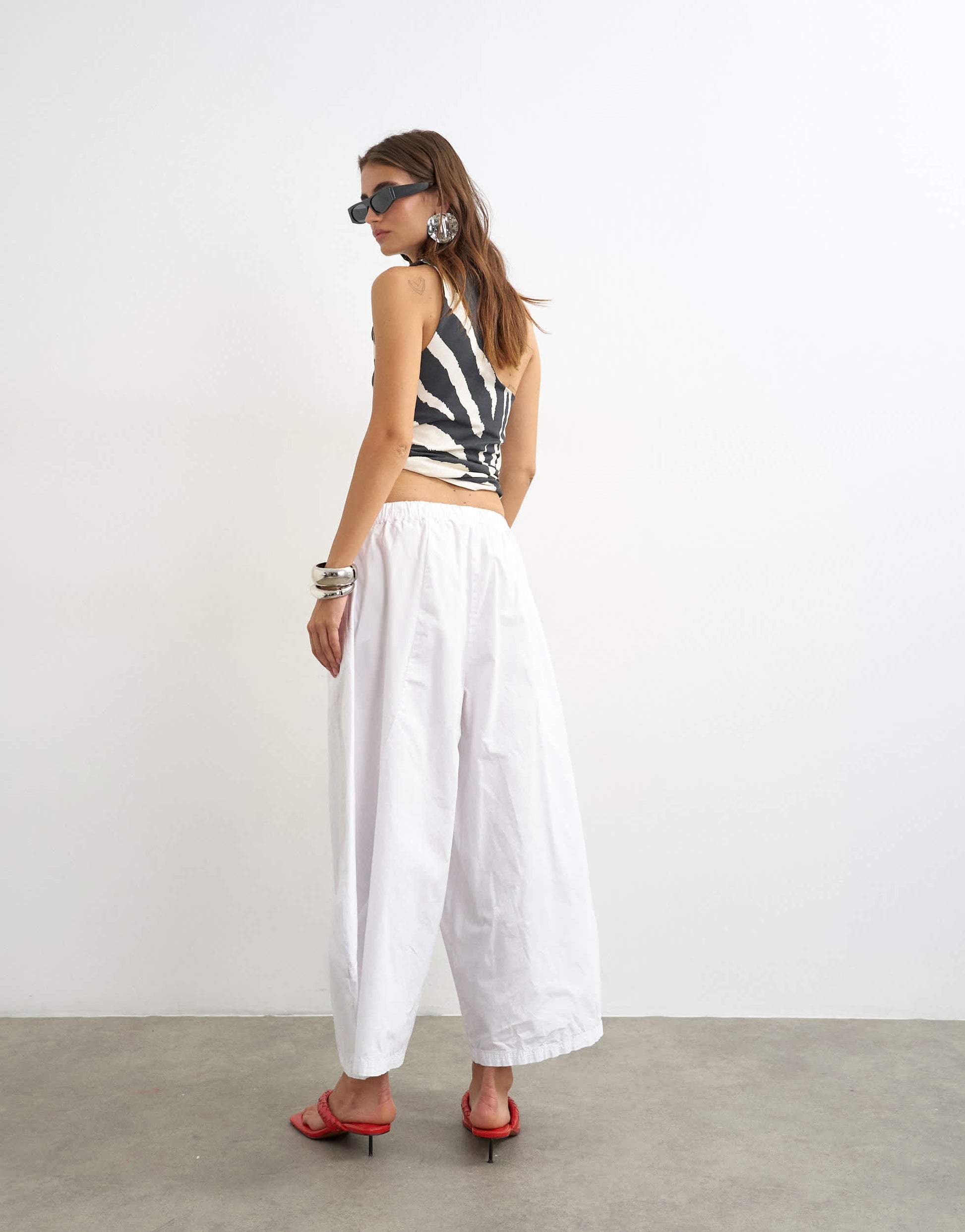 Topshop techy horseshoe trouser in white