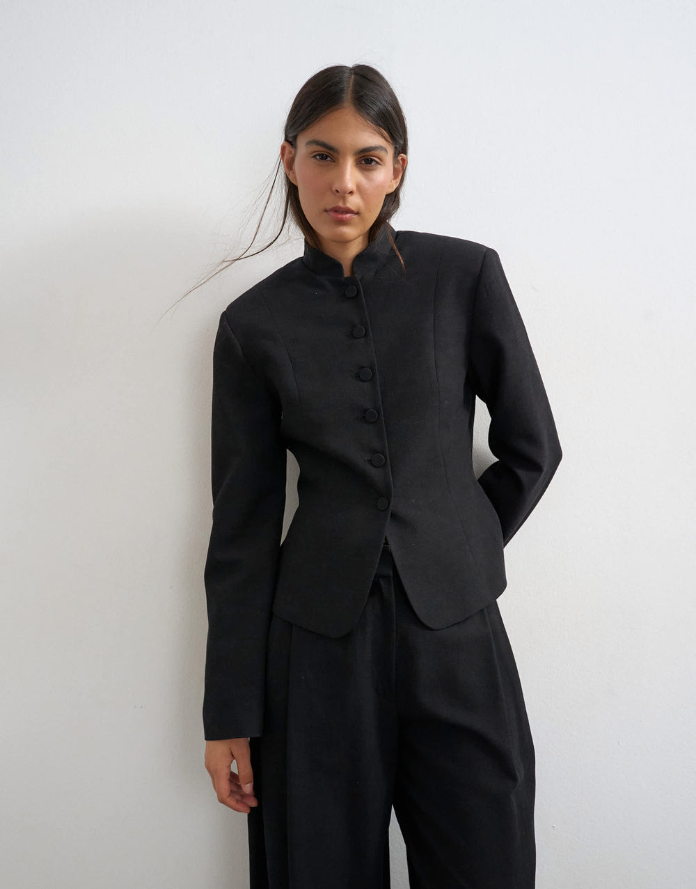 Topshop Zweiteiler Trommlerjacke in Schwarz
