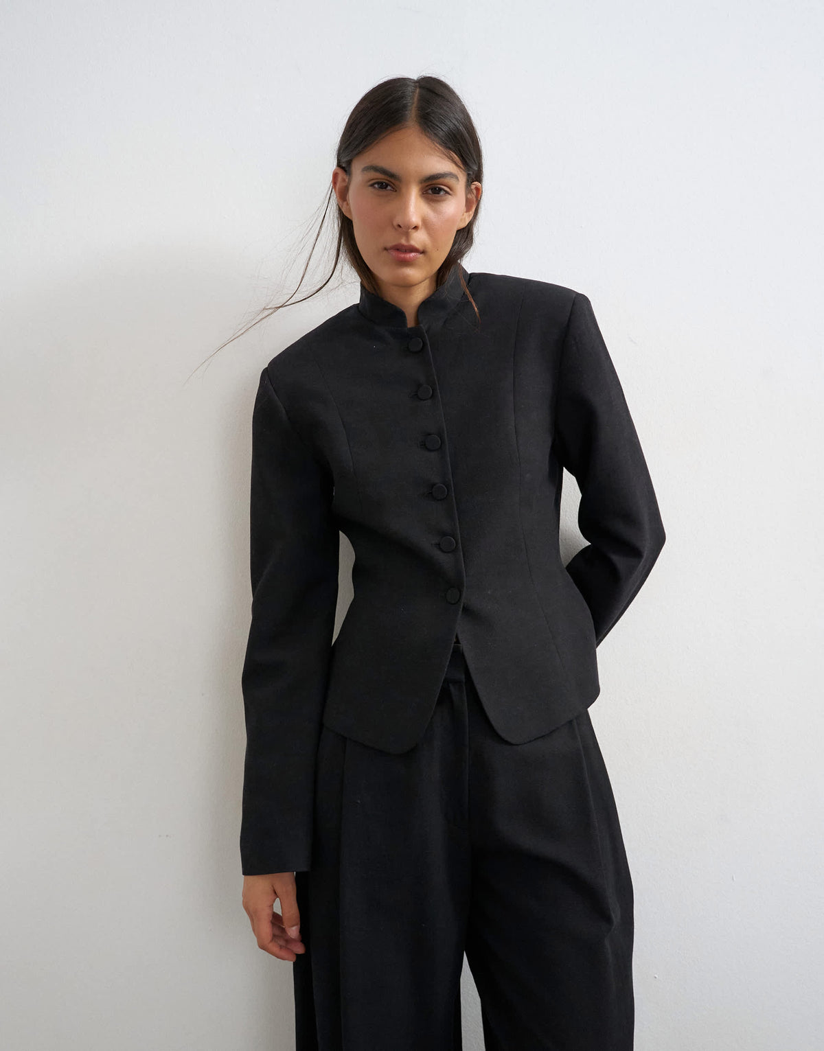 Topshop co ord drummer jacket in black