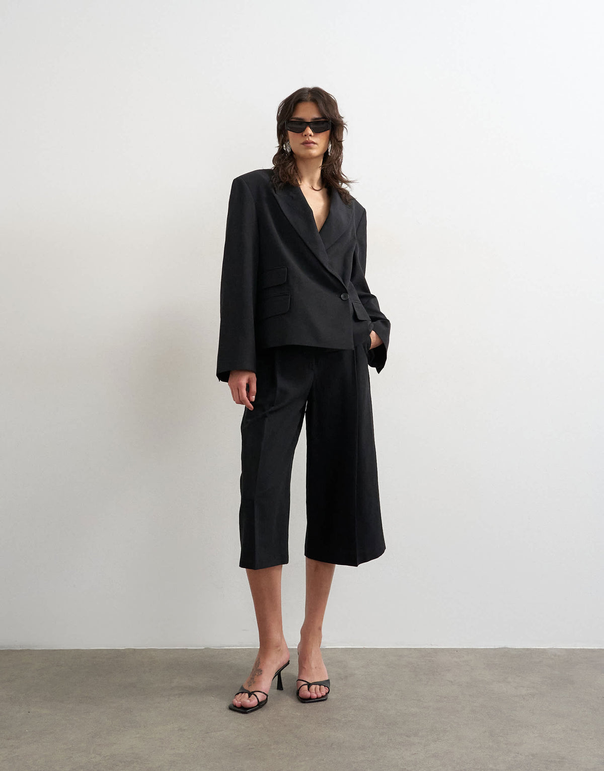 Topshop multipocket blazer in black