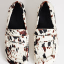 Topshop Daniel flat square toe loafer in animal print hair on real leather