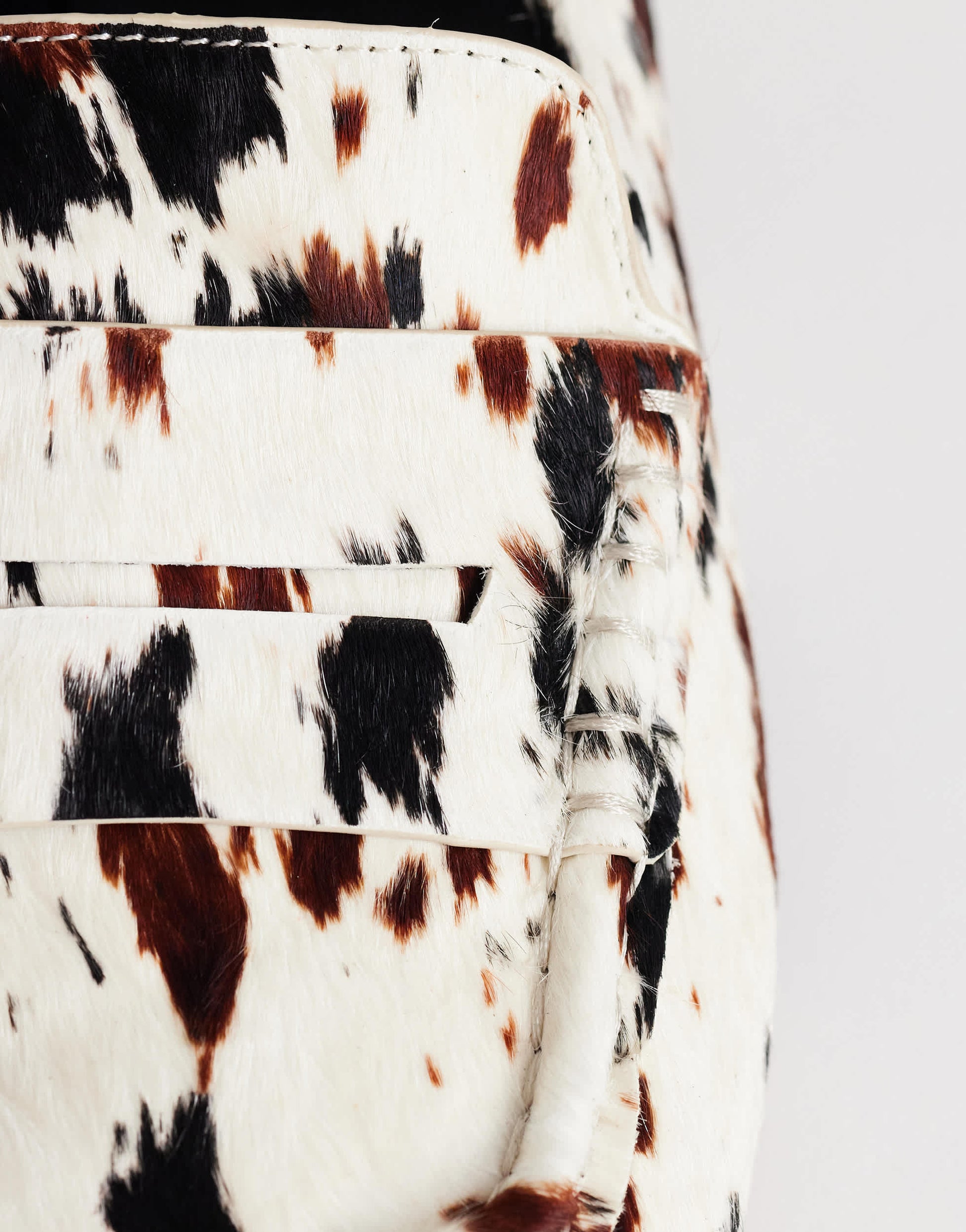 Topshop Daniel flat square toe loafer in animal print hair on real leather