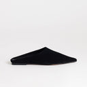 Topshop Dawn real suede flat pointed shoe in black