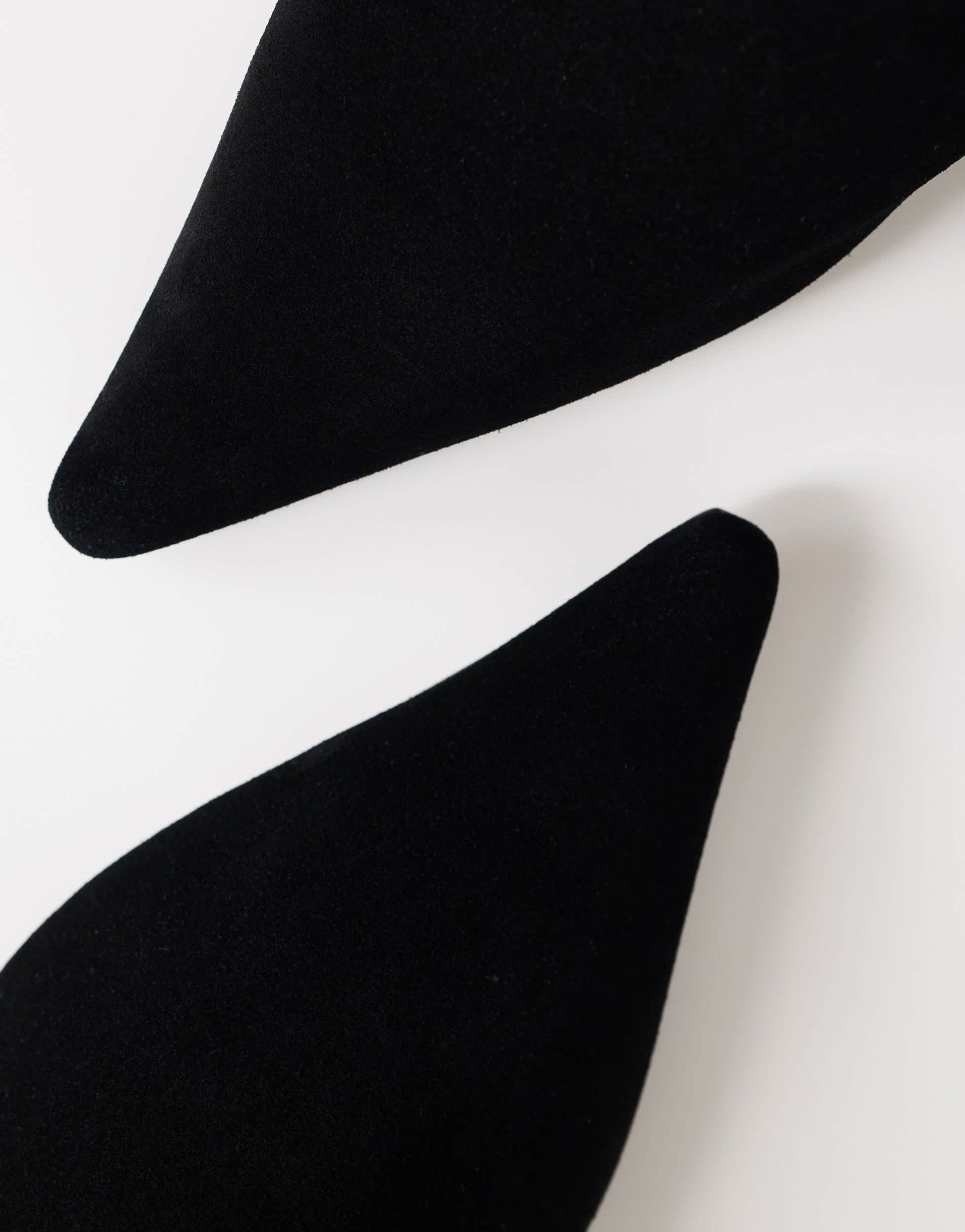 Topshop Dawn real suede flat pointed shoe in black