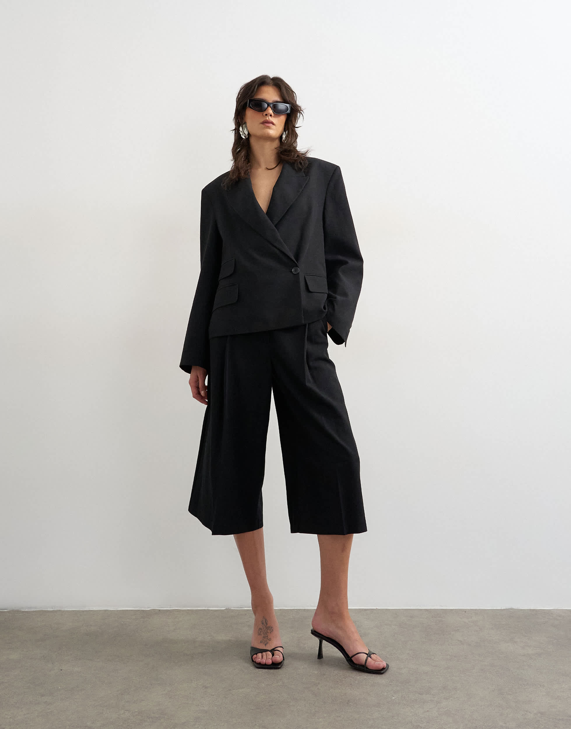 Topshop jupe-culotte taille basse noire