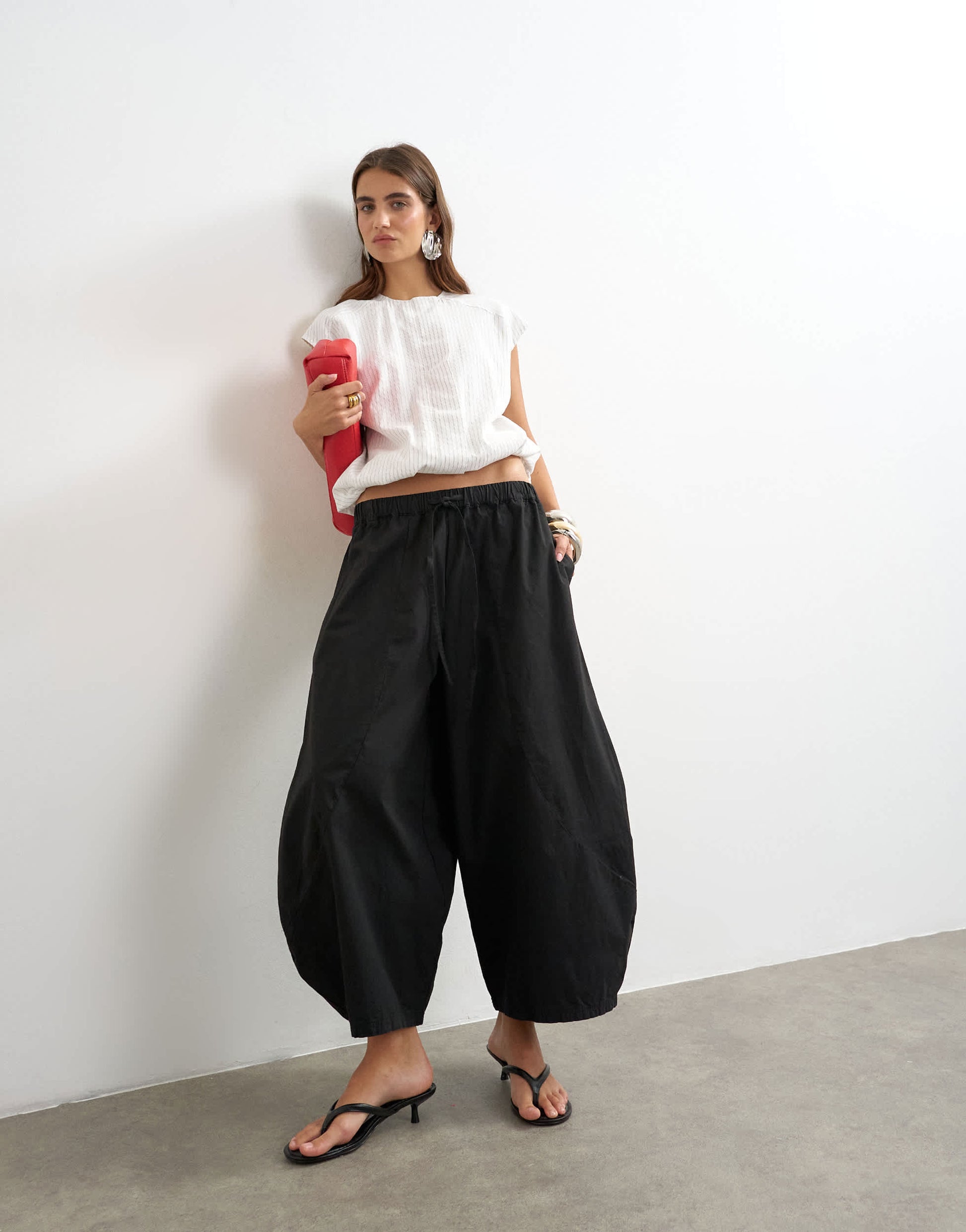 Topshop techy horseshoe trouser in black