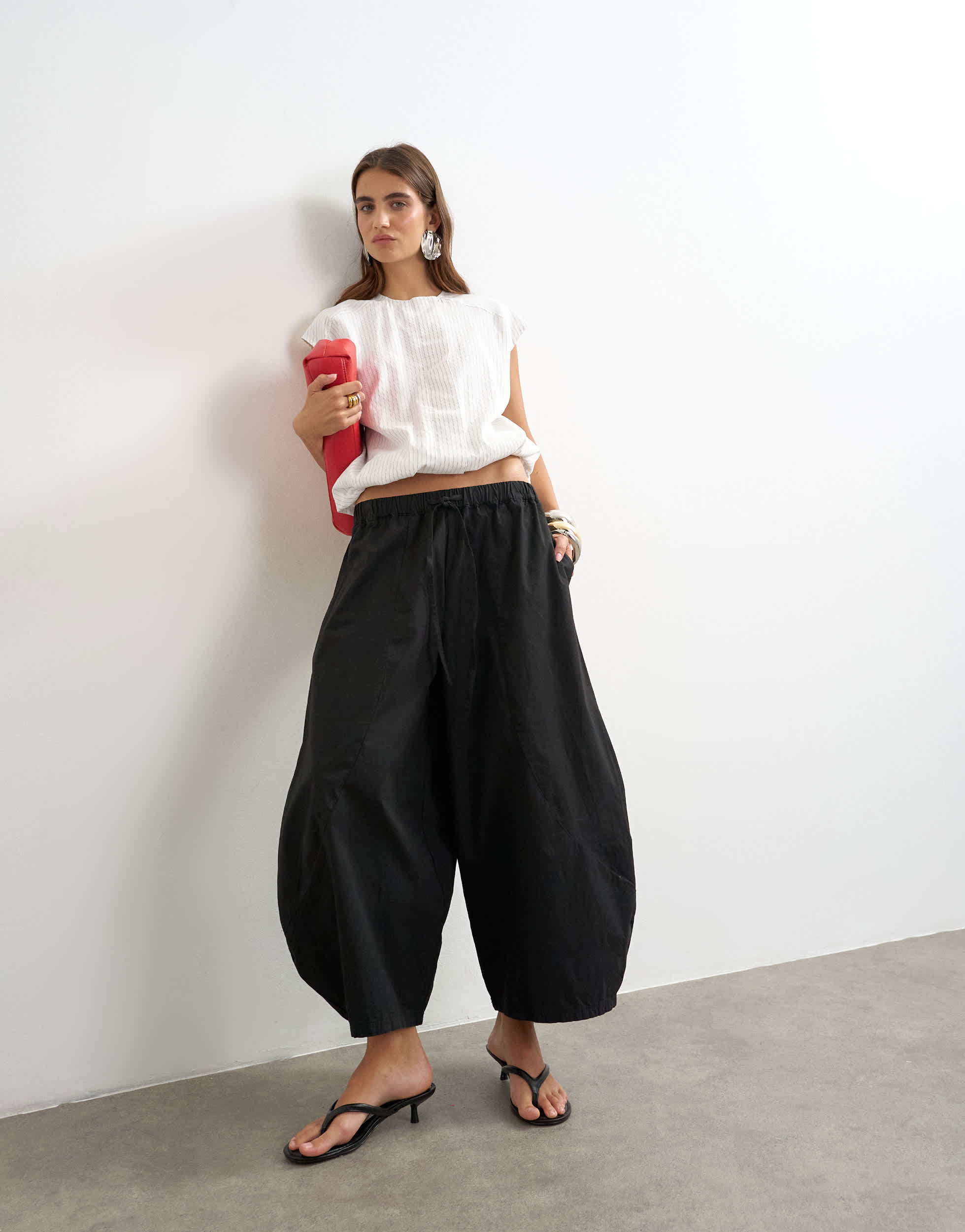 Topshop techy horseshoe trouser in black