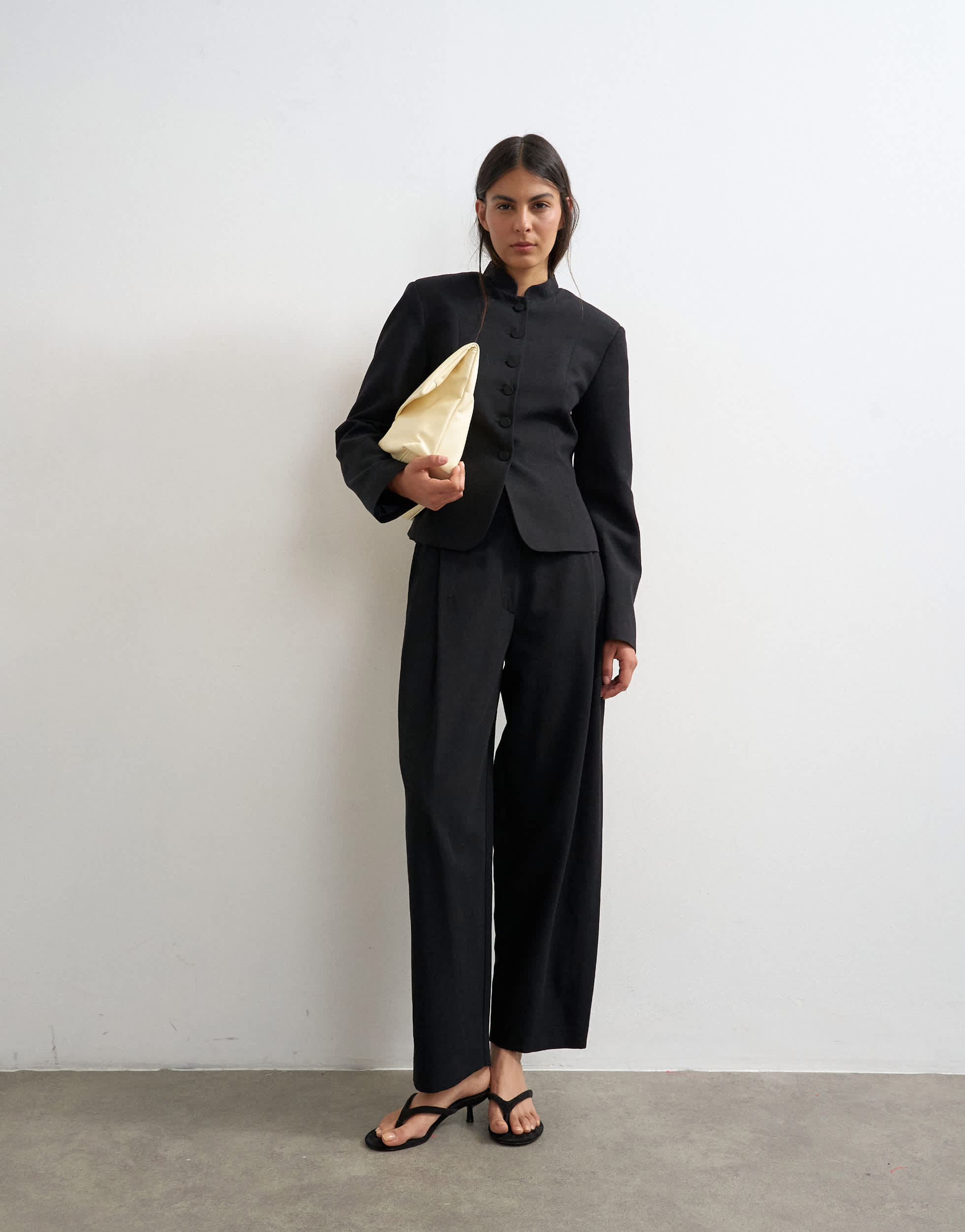 Topshop co ord barrel trouser in black