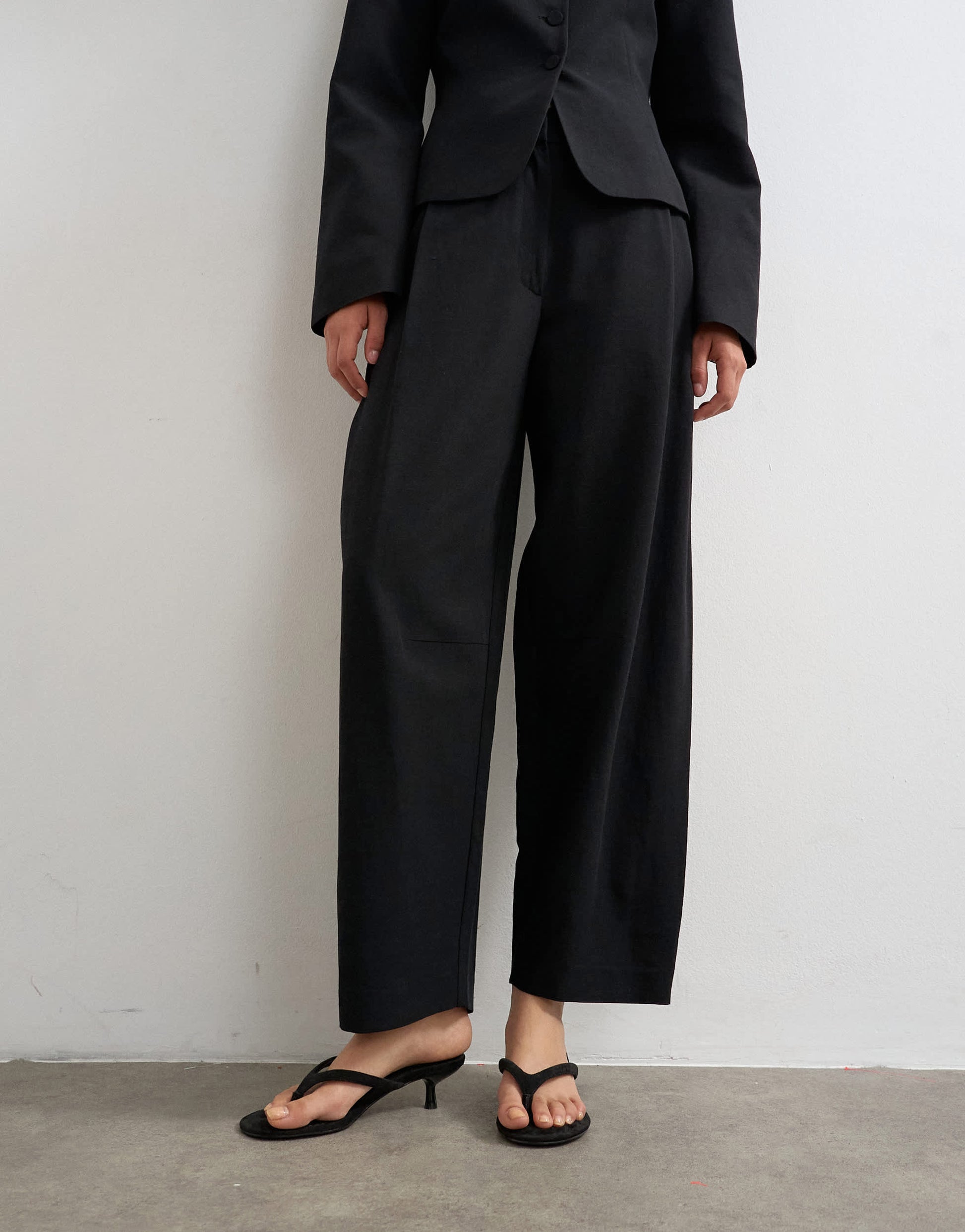 Topshop co ord barrel trouser in black