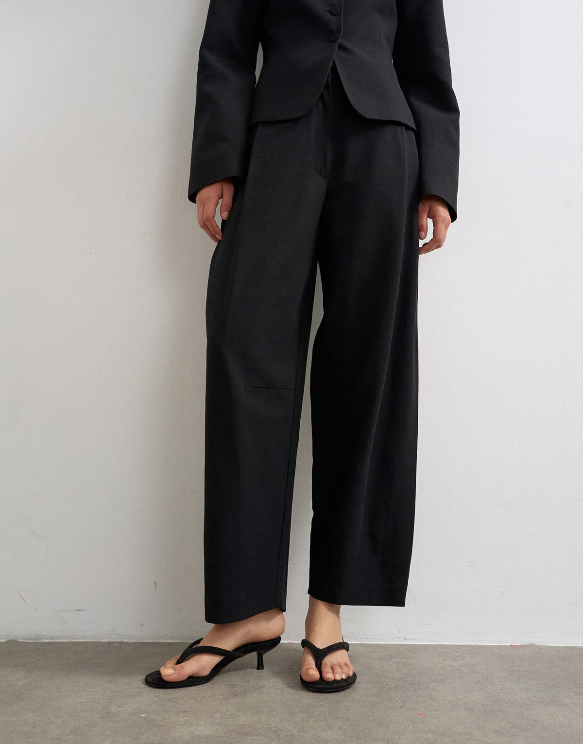 Topshop co ord barrel trouser in black