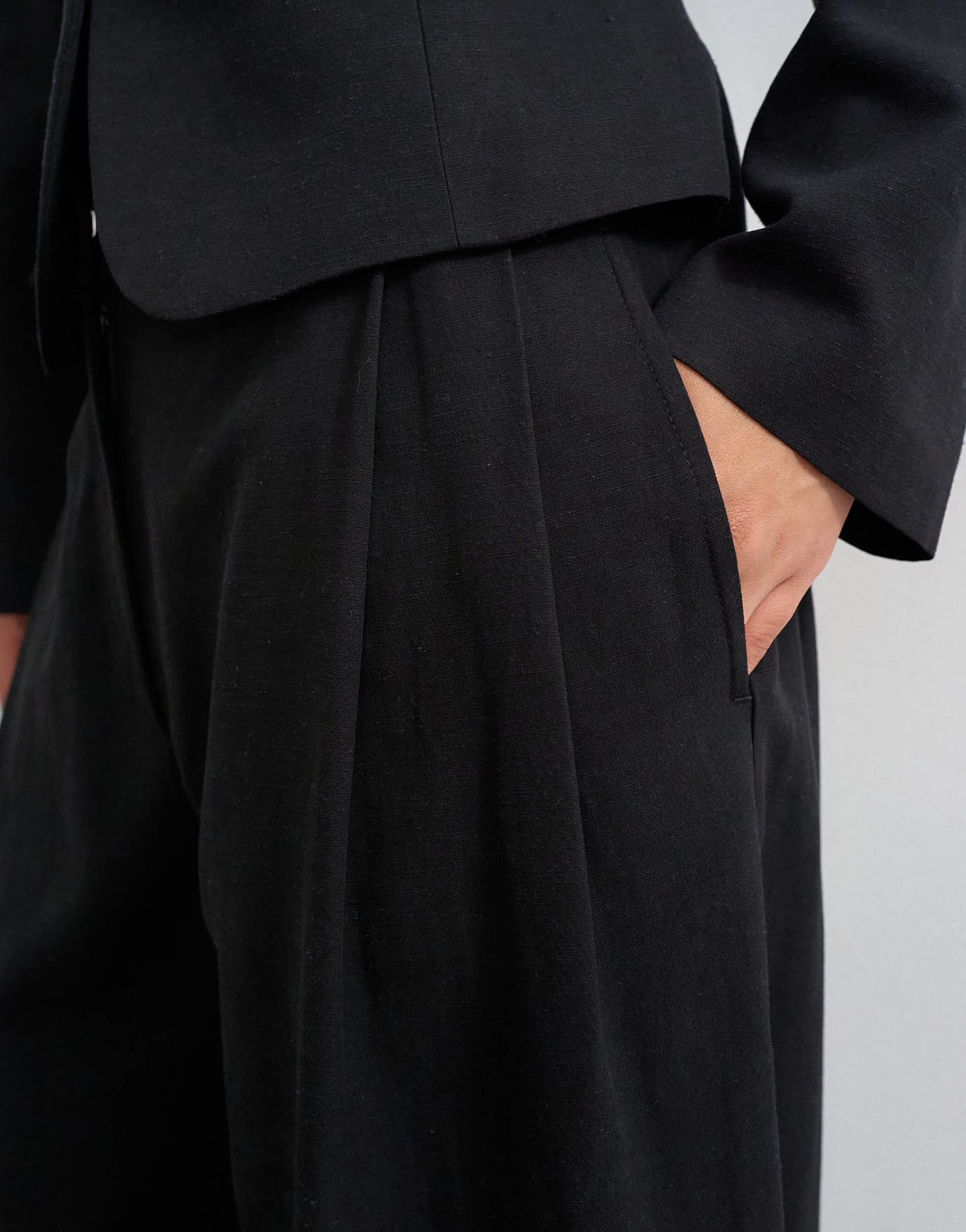 Topshop co ord barrel trouser in black