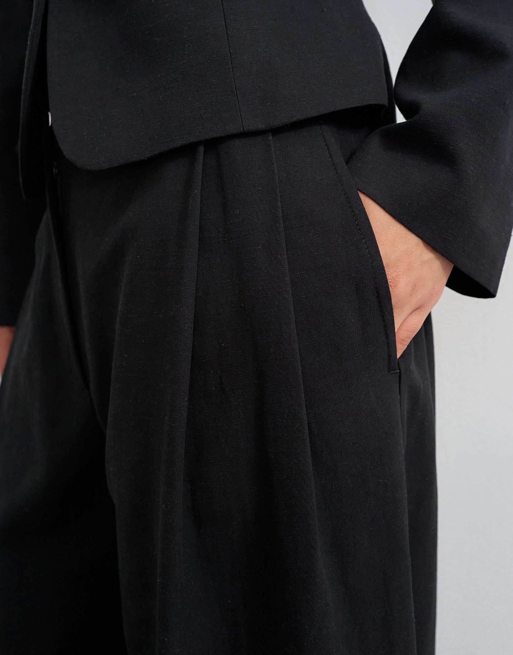 Topshop co ord barrel trouser in black