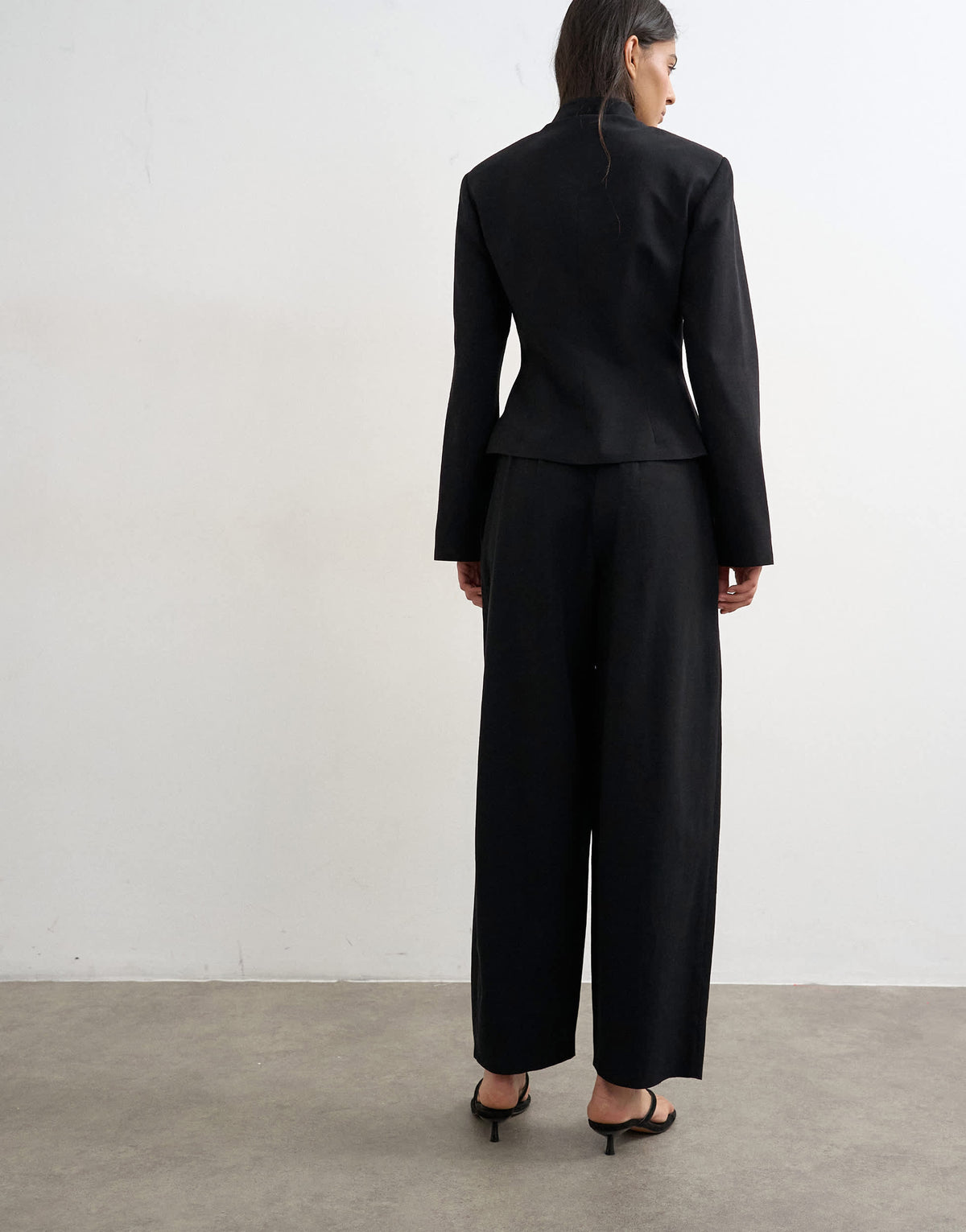 Topshop co ord barrel trouser in black