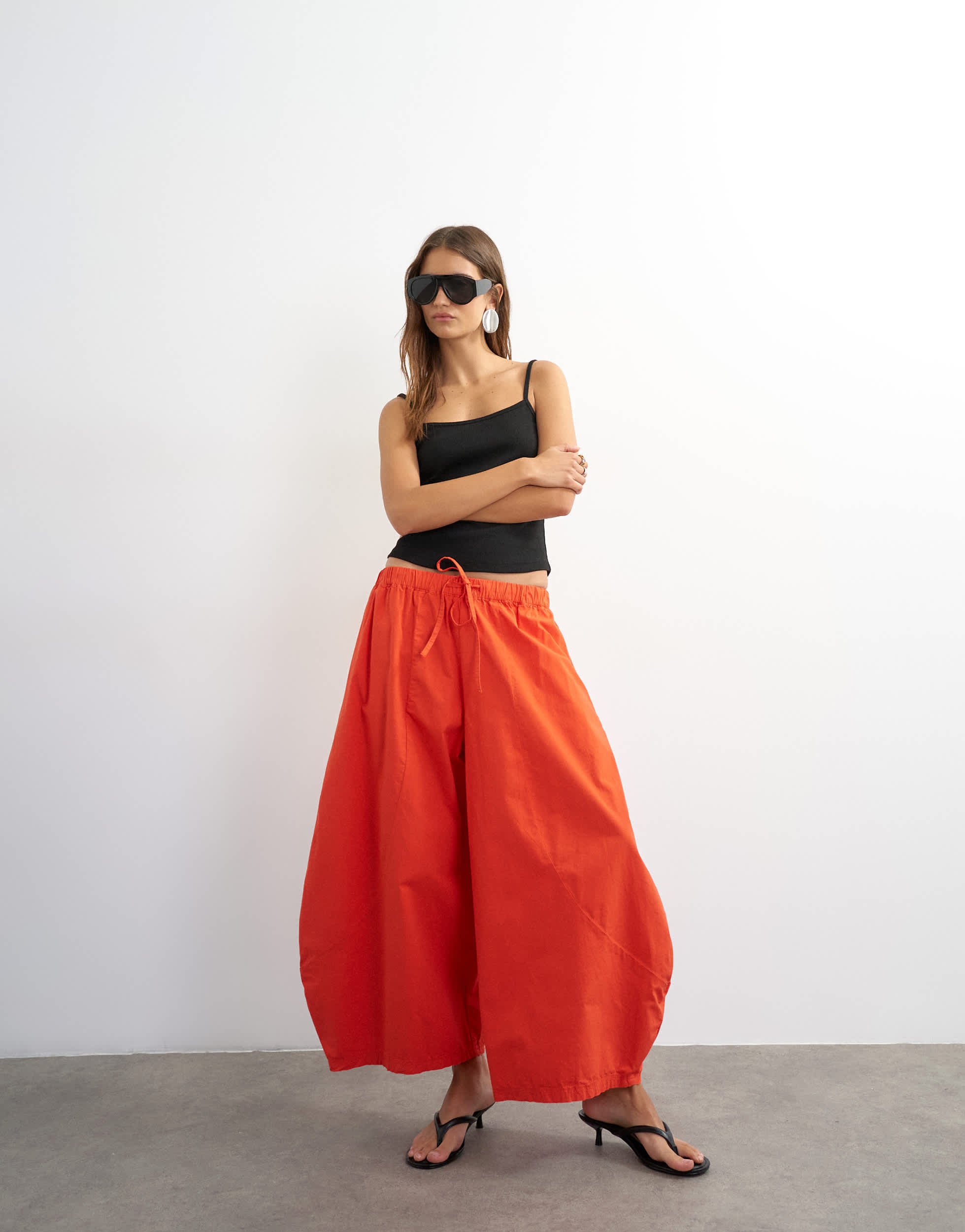 Topshop techy horseshoe trouser in red