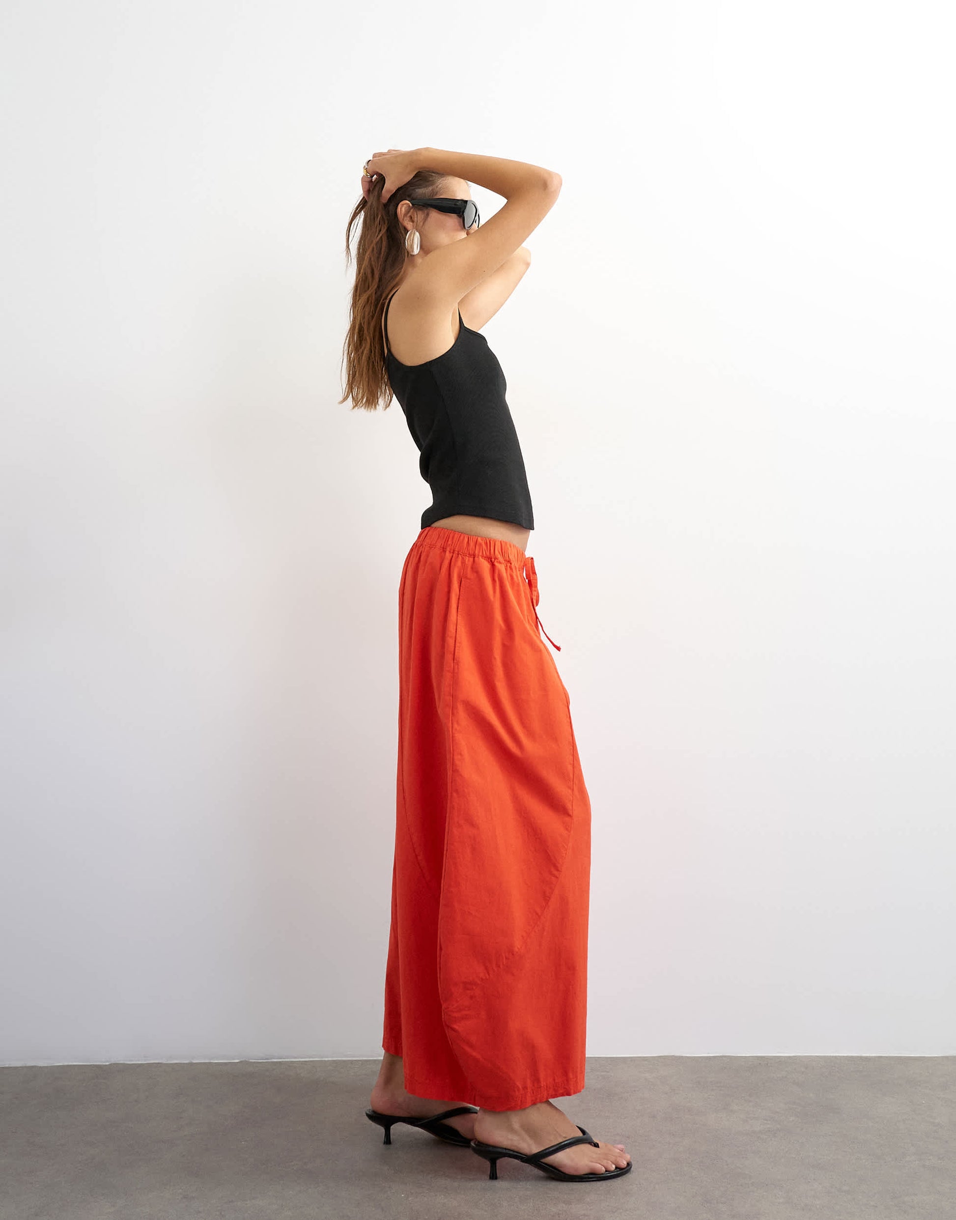 Topshop techy horseshoe trouser in red