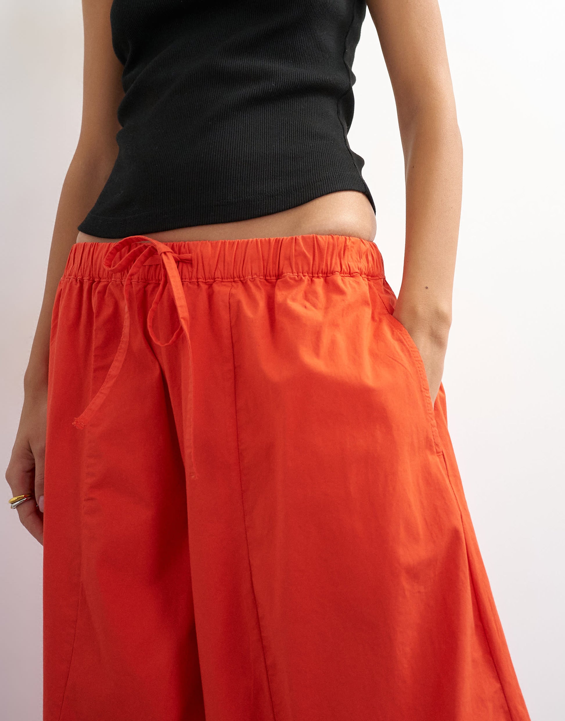 Topshop techy horseshoe trouser in red