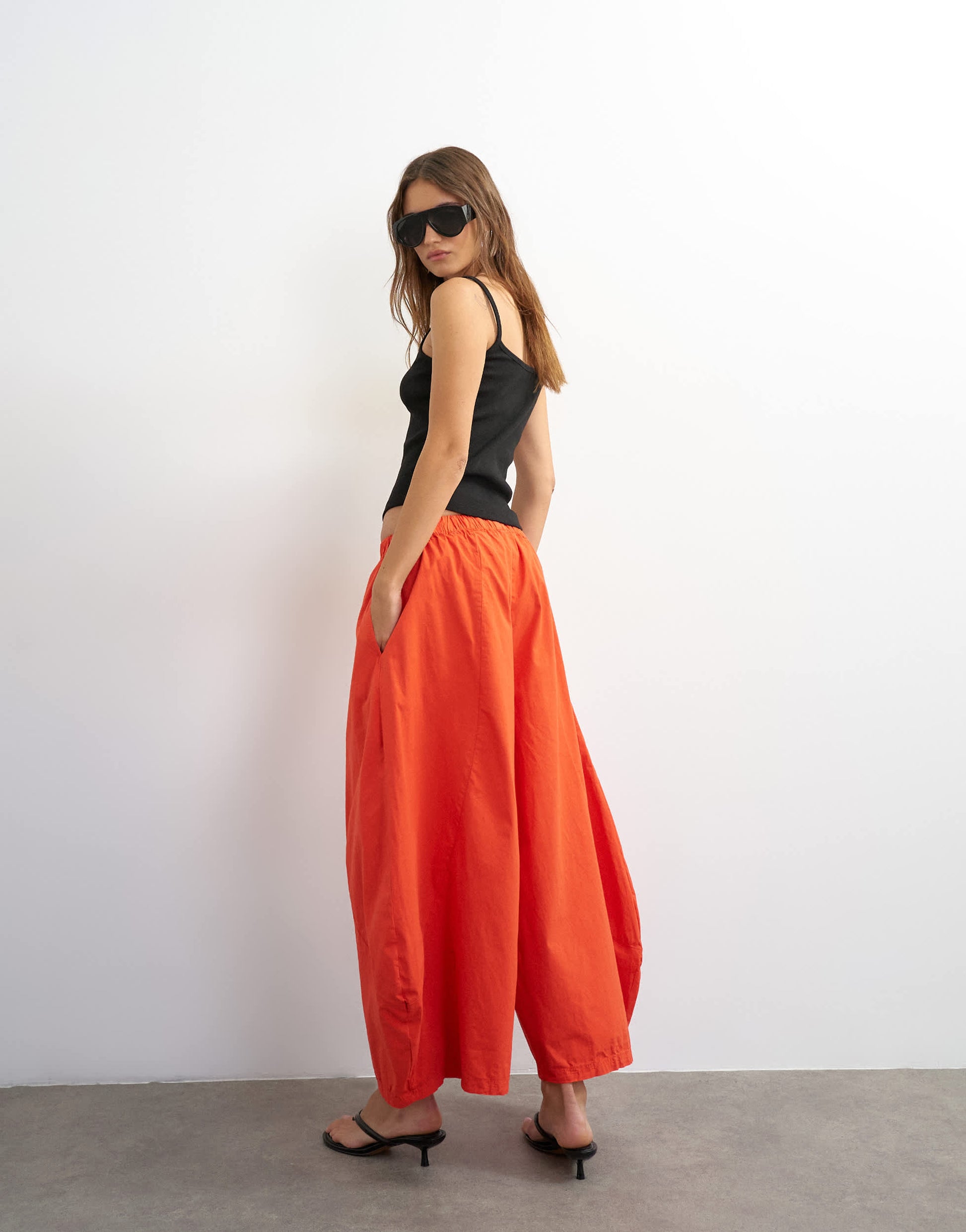 Topshop techy horseshoe trouser in red